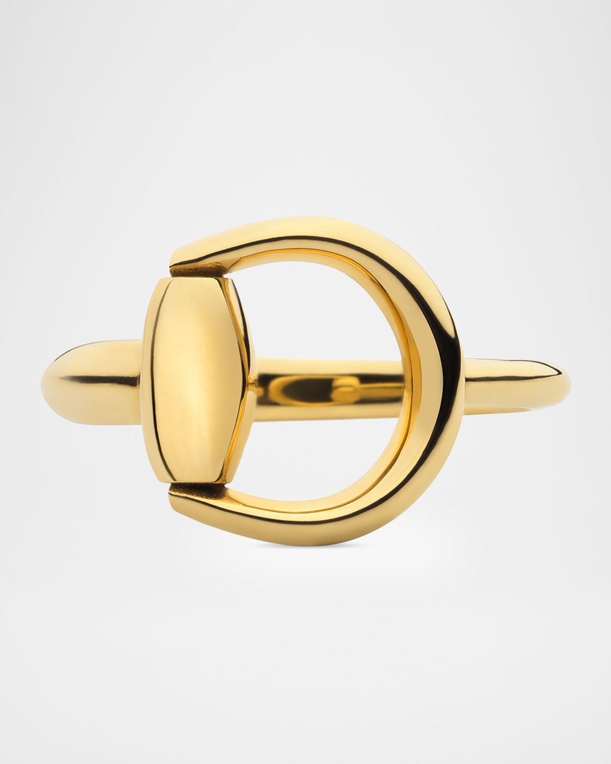 Gucci 18K Yellow Gold Horsebit Ring, 13mm