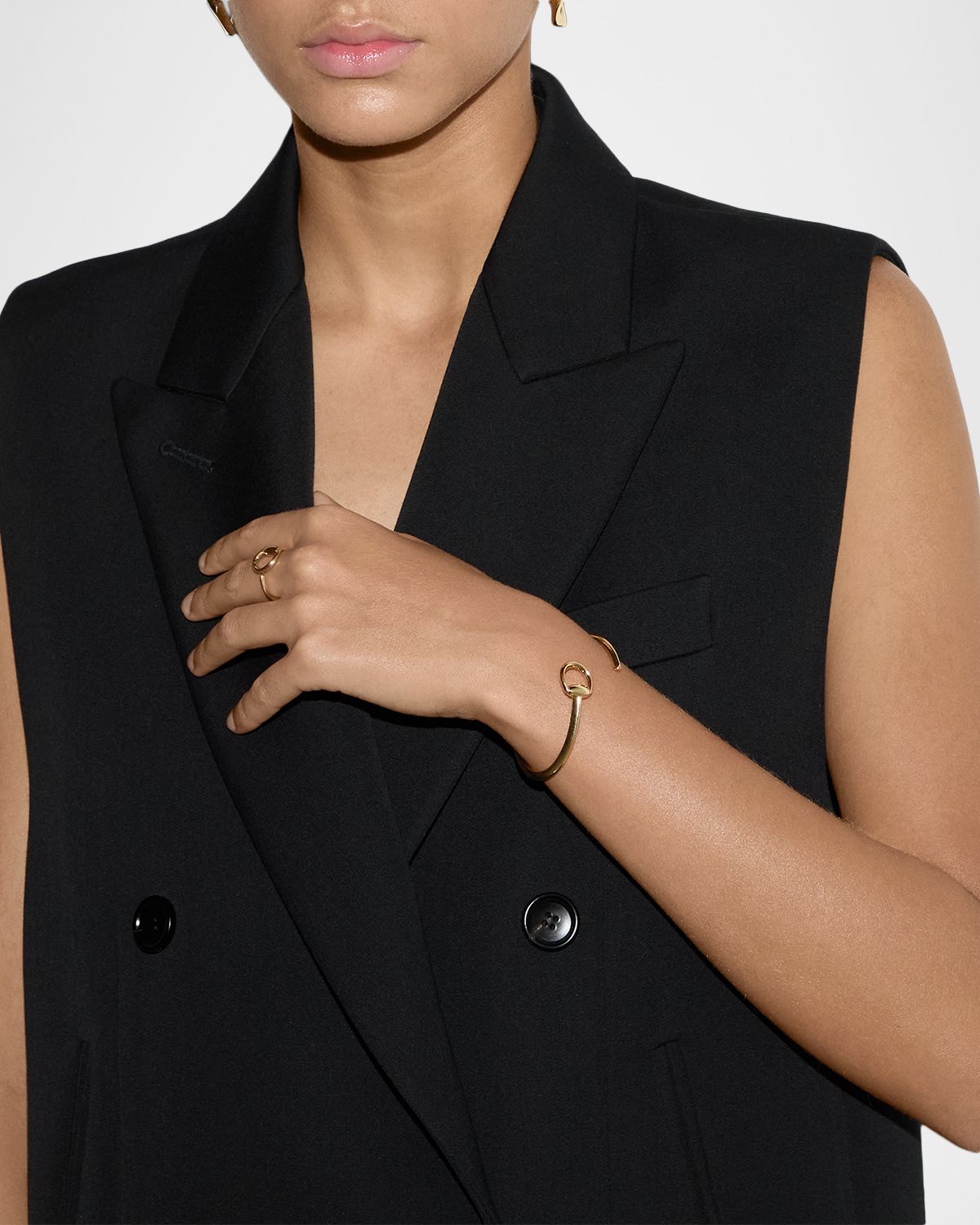 Gucci 18K Yellow Gold Horsebit Flex Bracelet, 14.5mm