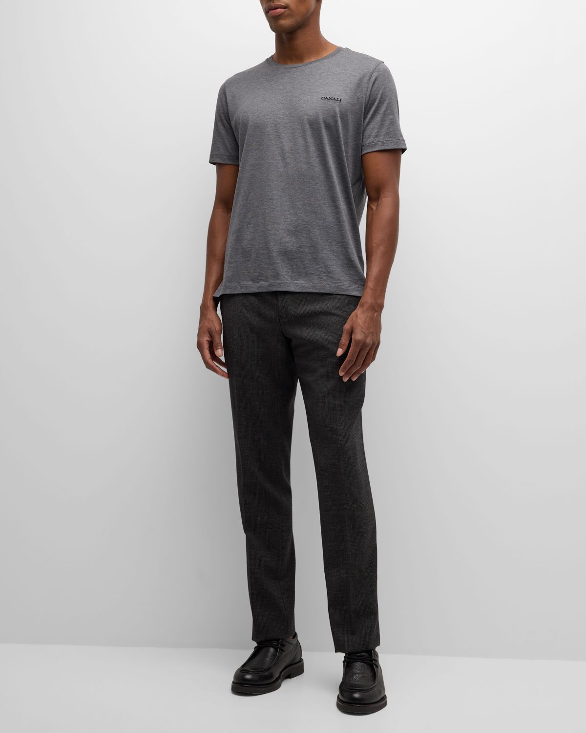 Canali Men 's 90th Anniversary Melange T-Shirt