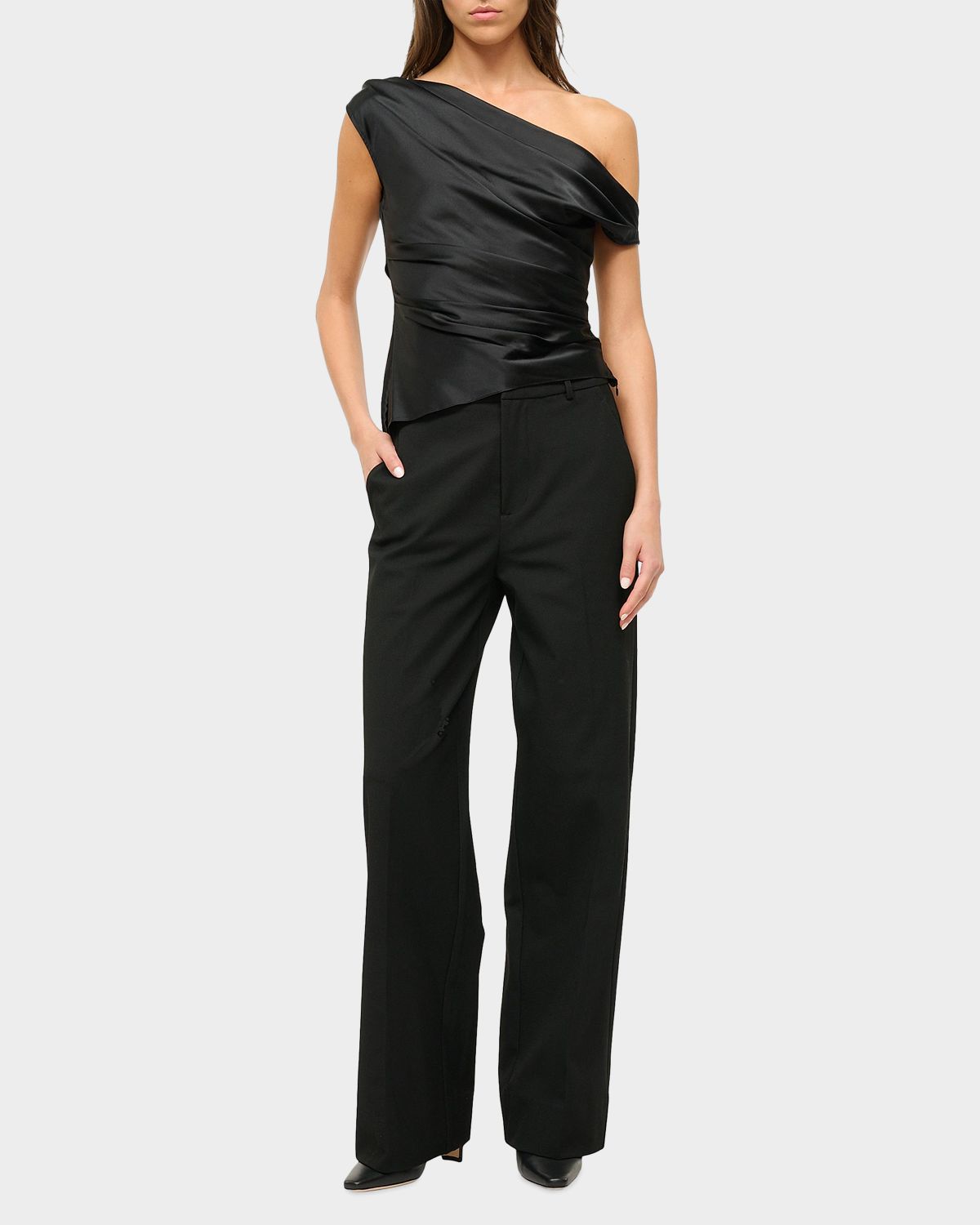 STAUD Phare Satin One-Shoulder Top | Thumbnail 4