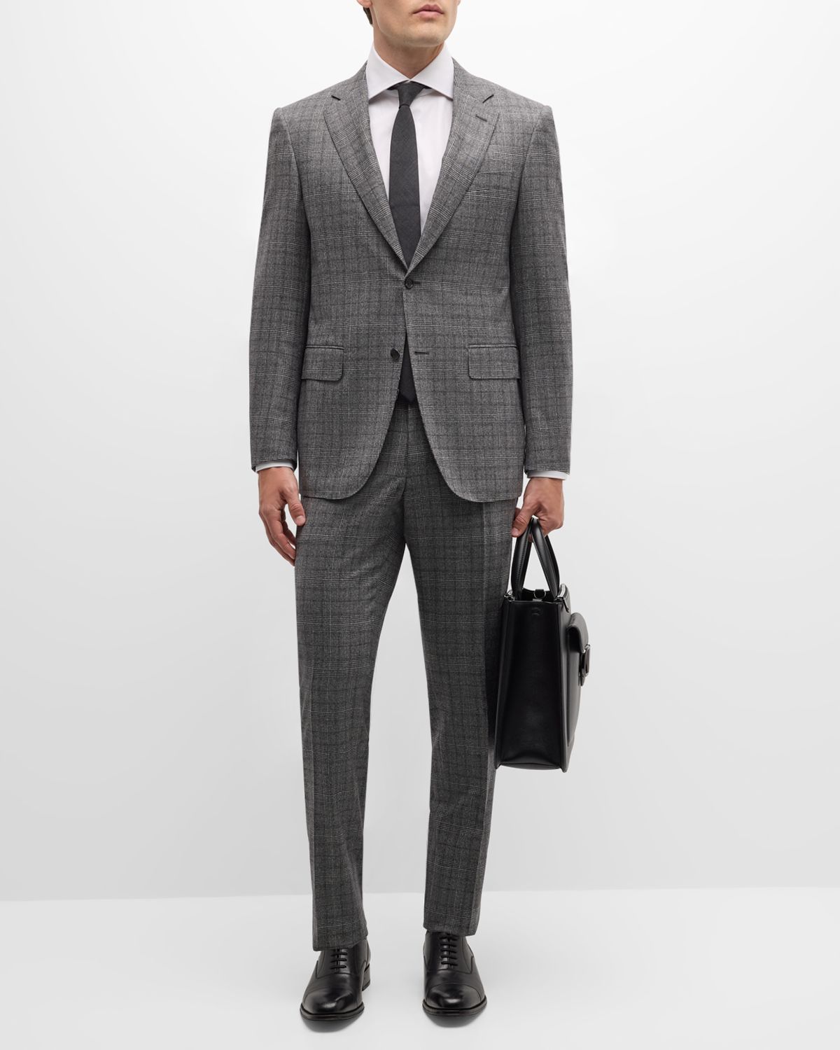 Canali Men 's Prince of Wales Wool Suit