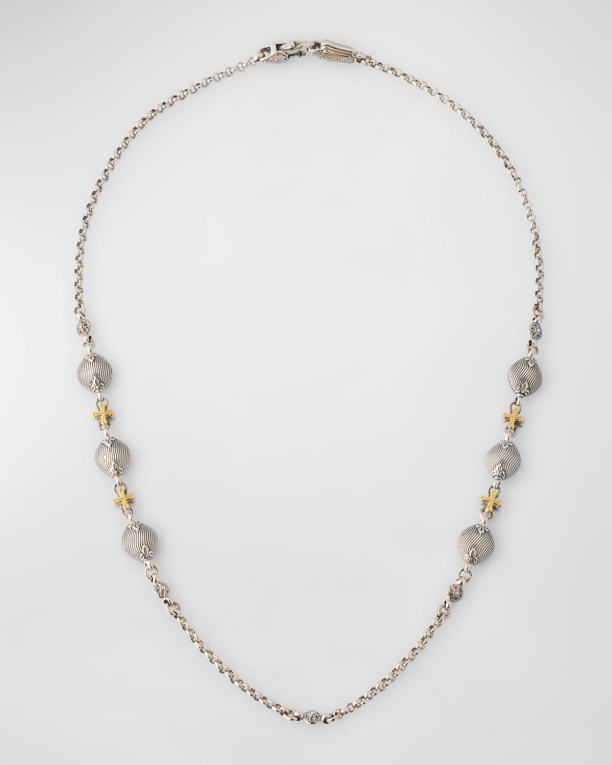 Konstantino Silver and Gold Chain Necklace, 18"L