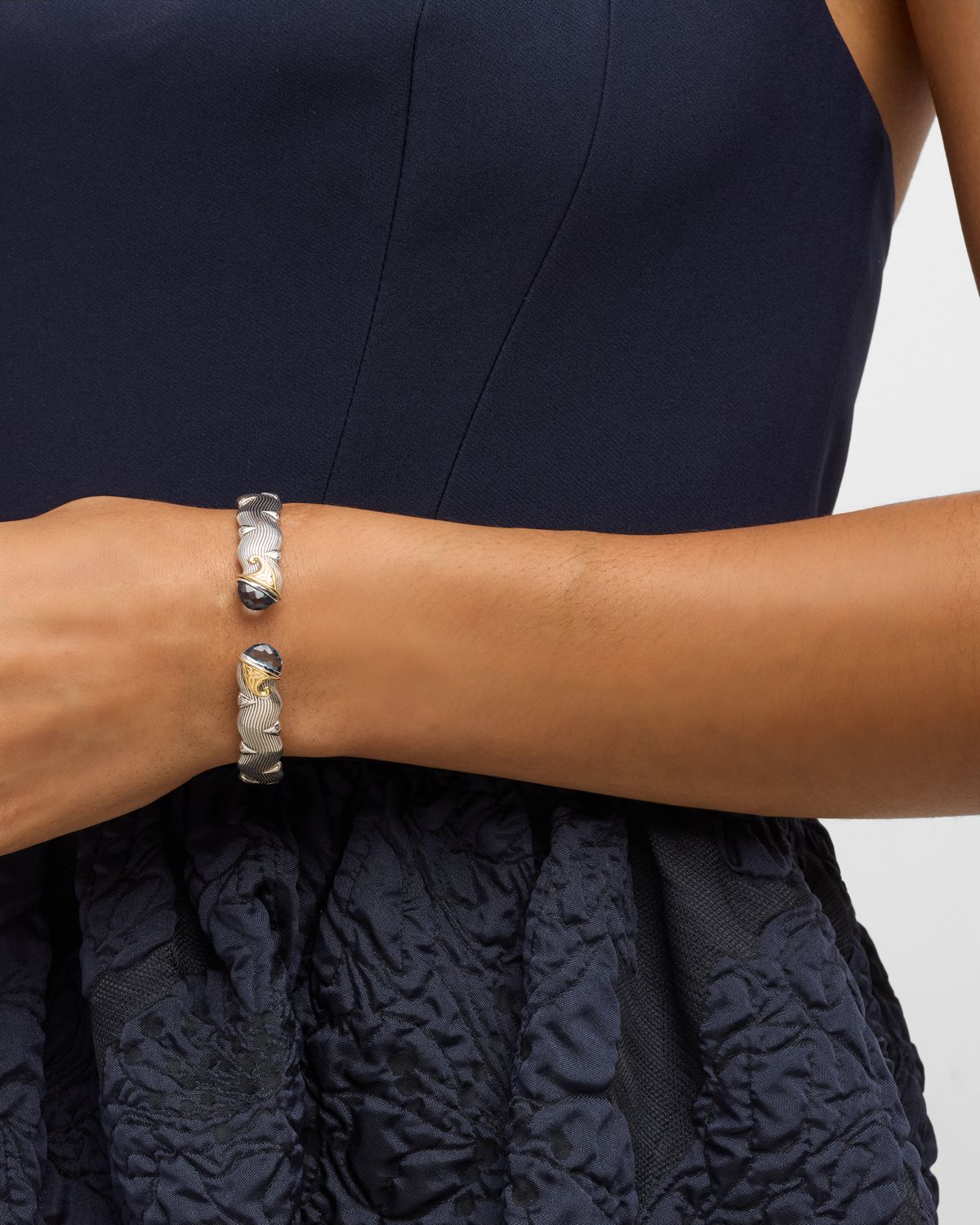 Konstantino Sterling Silver & 18K Yellow Gold Blue Spinel Bracelet