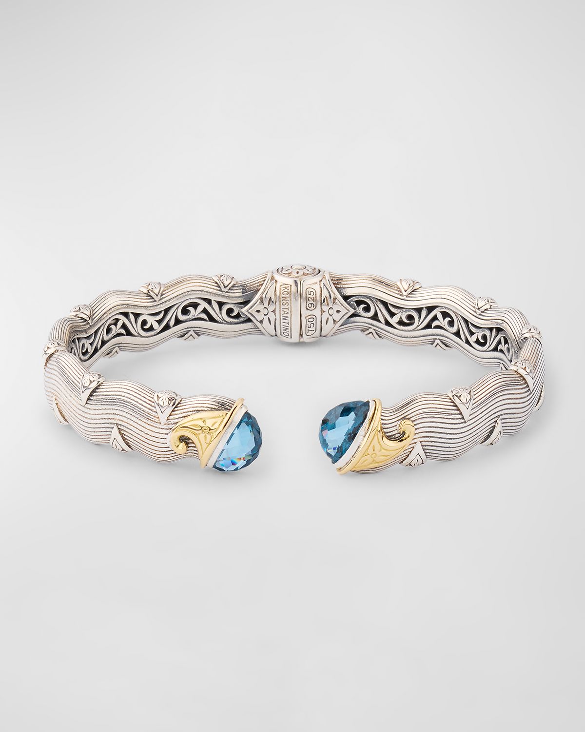 Konstantino Sterling Silver & 18K Yellow Gold Blue Spinel Bracelet