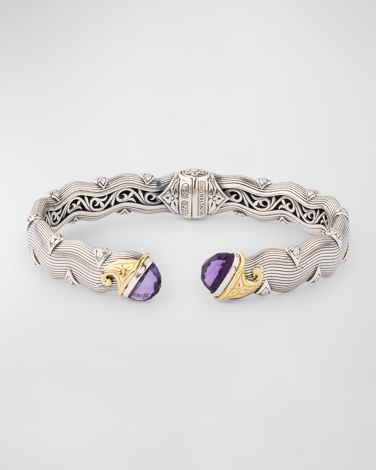 Konstantino Sterling Silver & 18K Yellow Gold Amethyst Quartz Bracelet