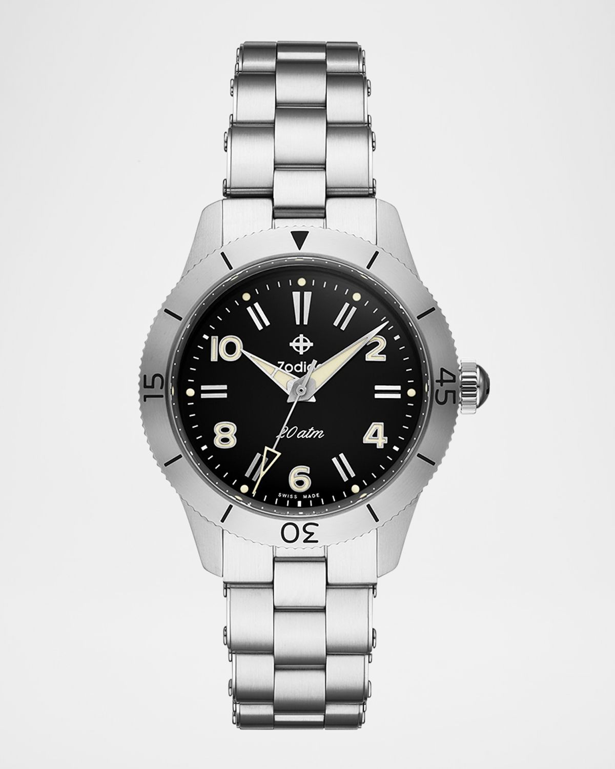 ZODIAC Men 's Ref. 691 Manual Wind Stainless Steel Bracelet Watch