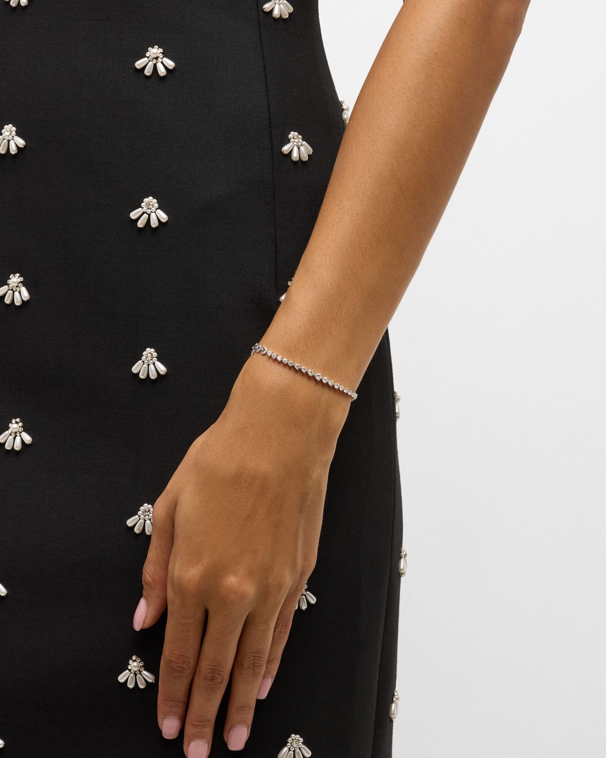 Dries Criel 18K White Gold White Diamond Flow Bond Bracelet