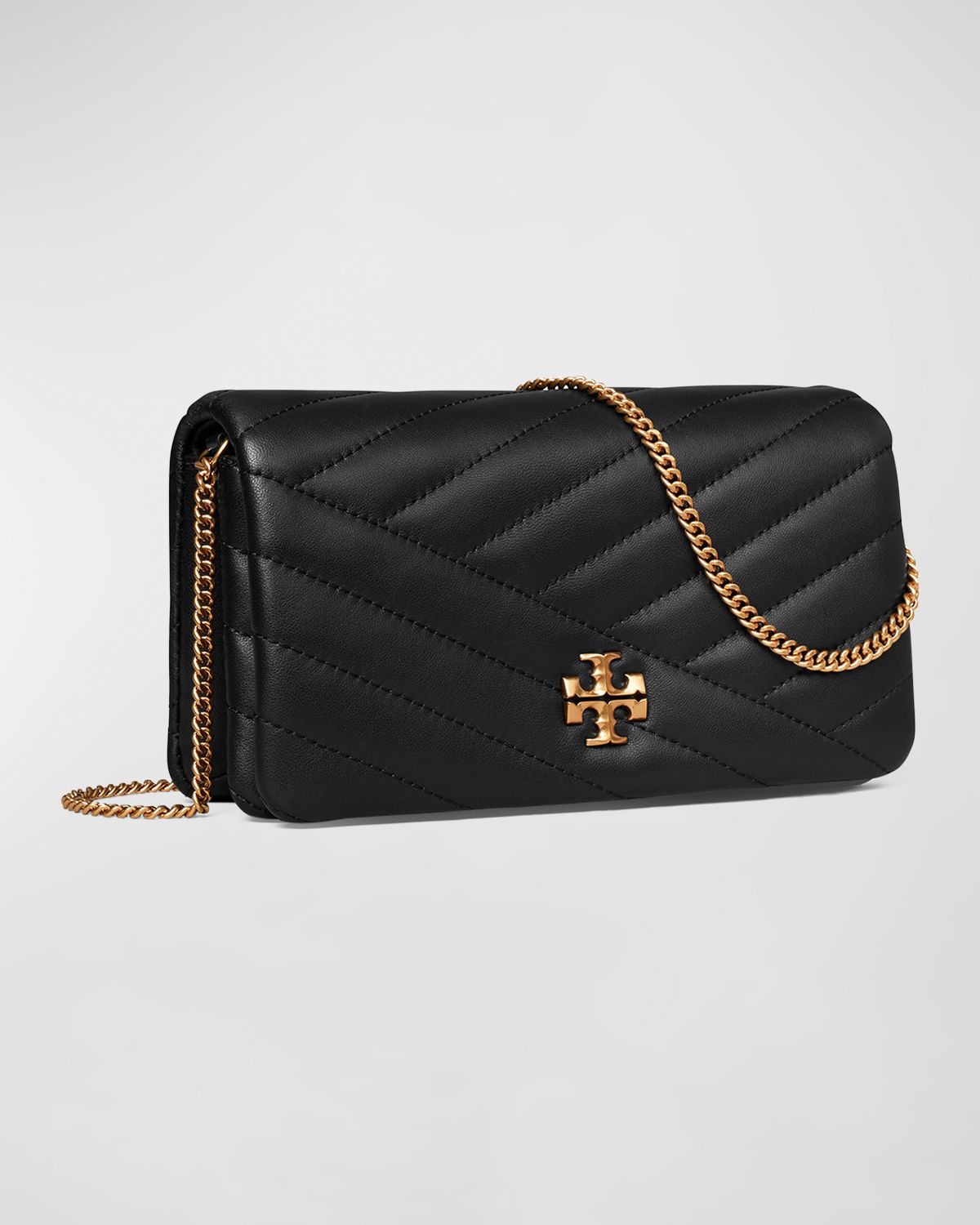 Tory Burch Kira Chevron Leather Wallet on Chain