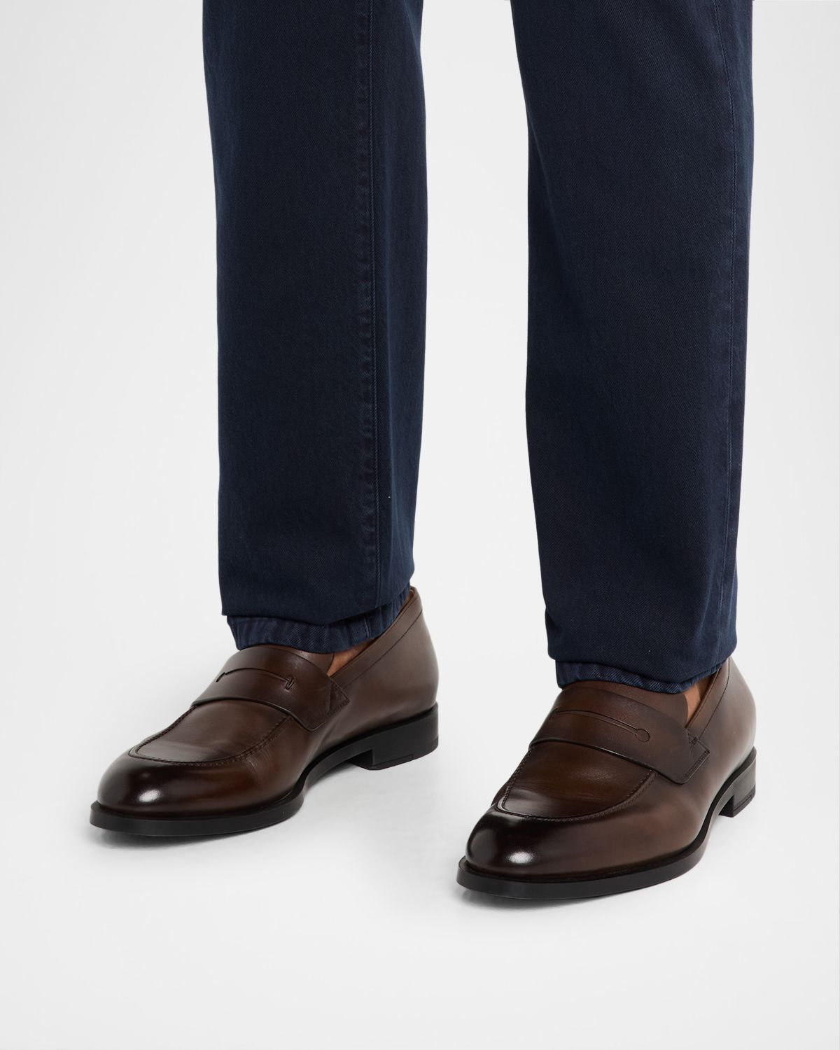 ZEGNA Men 's Calfskin Penny Loafers