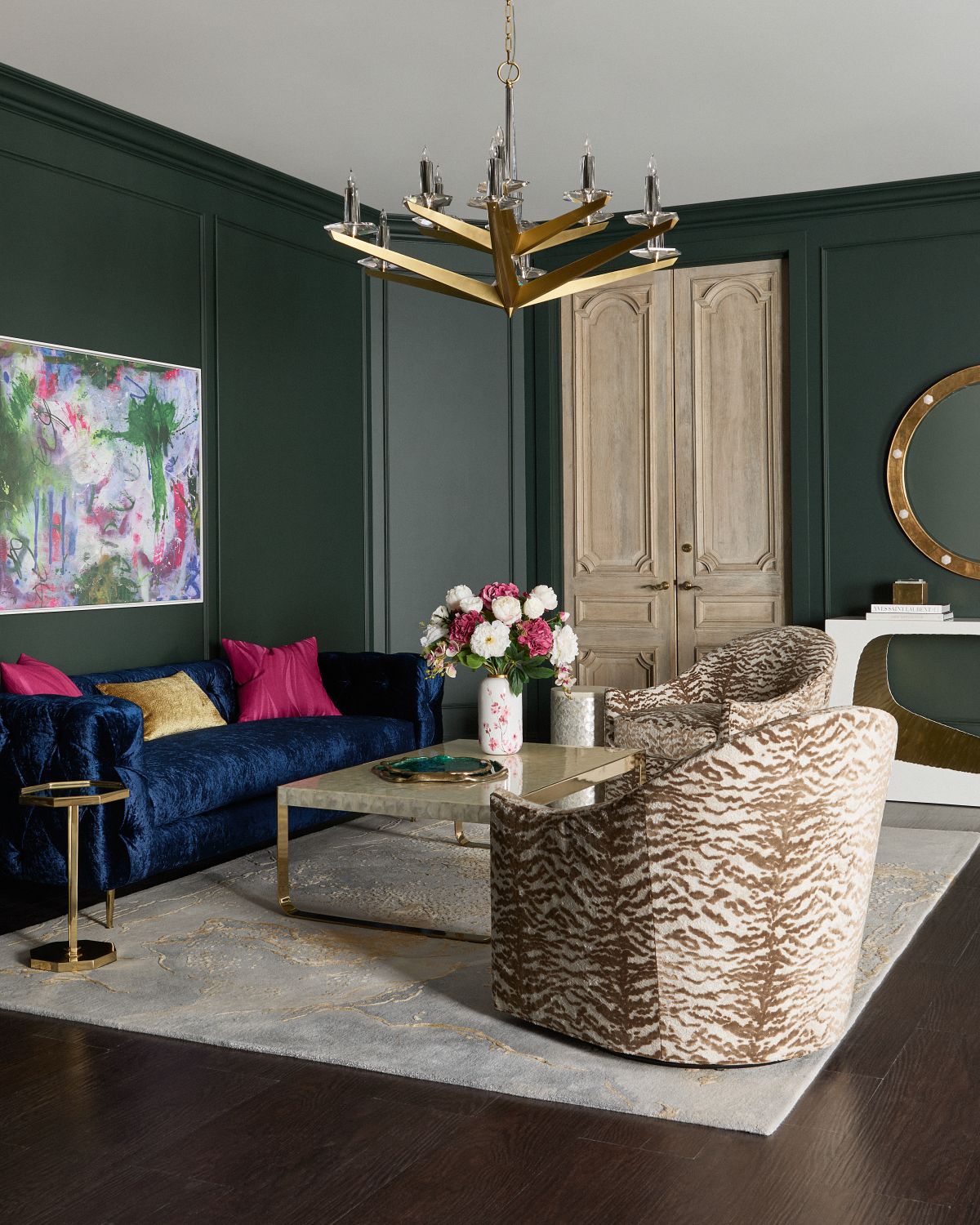 John-Richard Collection Wispy Mauve 25" Faux Floral Arrangement in Metal Vase