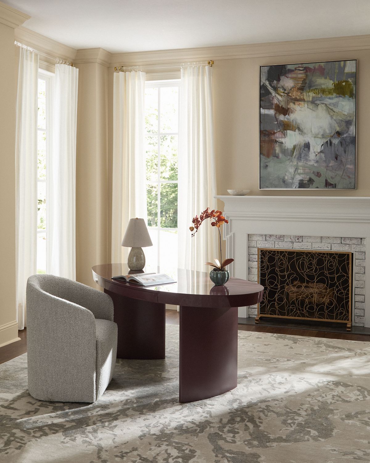 John-Richard Collection Golden Orchid 21" Faux Floral Arrangement in Glass Vase