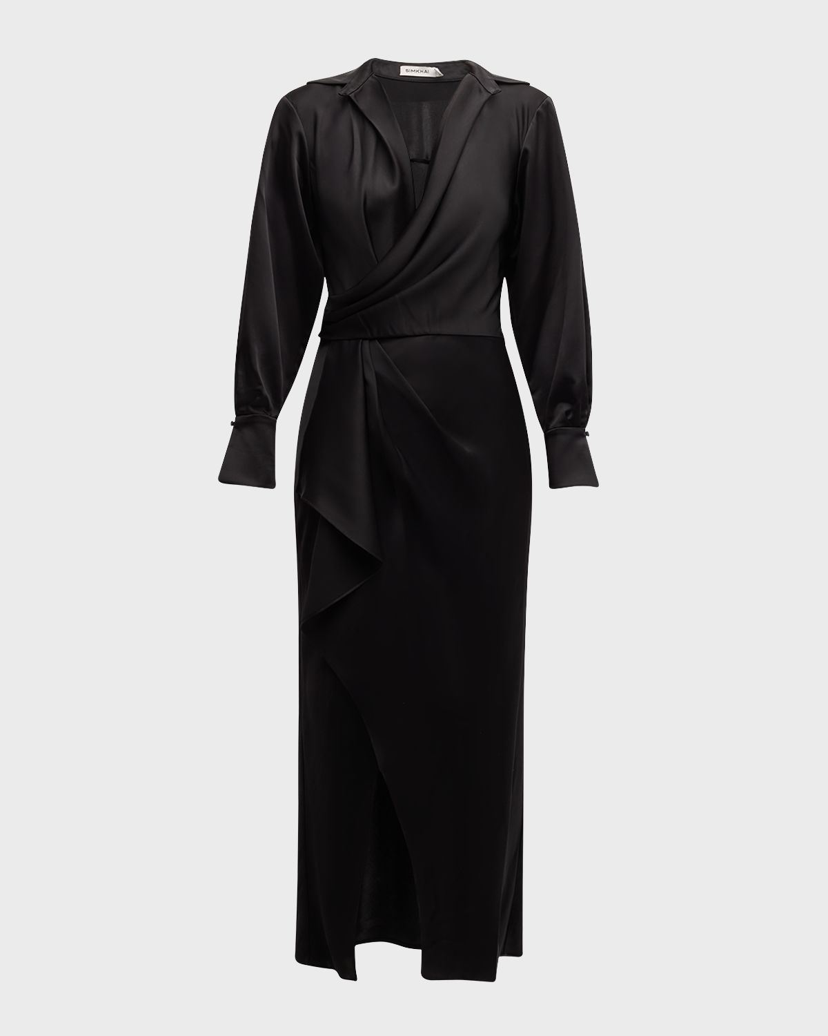 SIMKHAI Talita Drape-Front Midi Dress