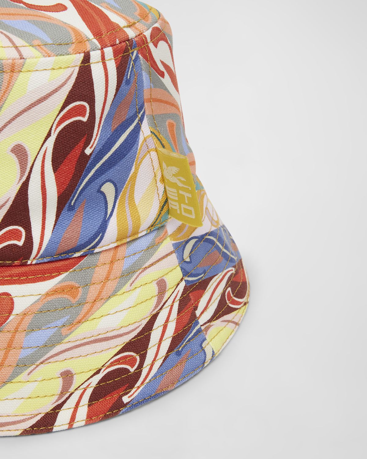 Etro Multicolor Print Canvas Bucket Hat