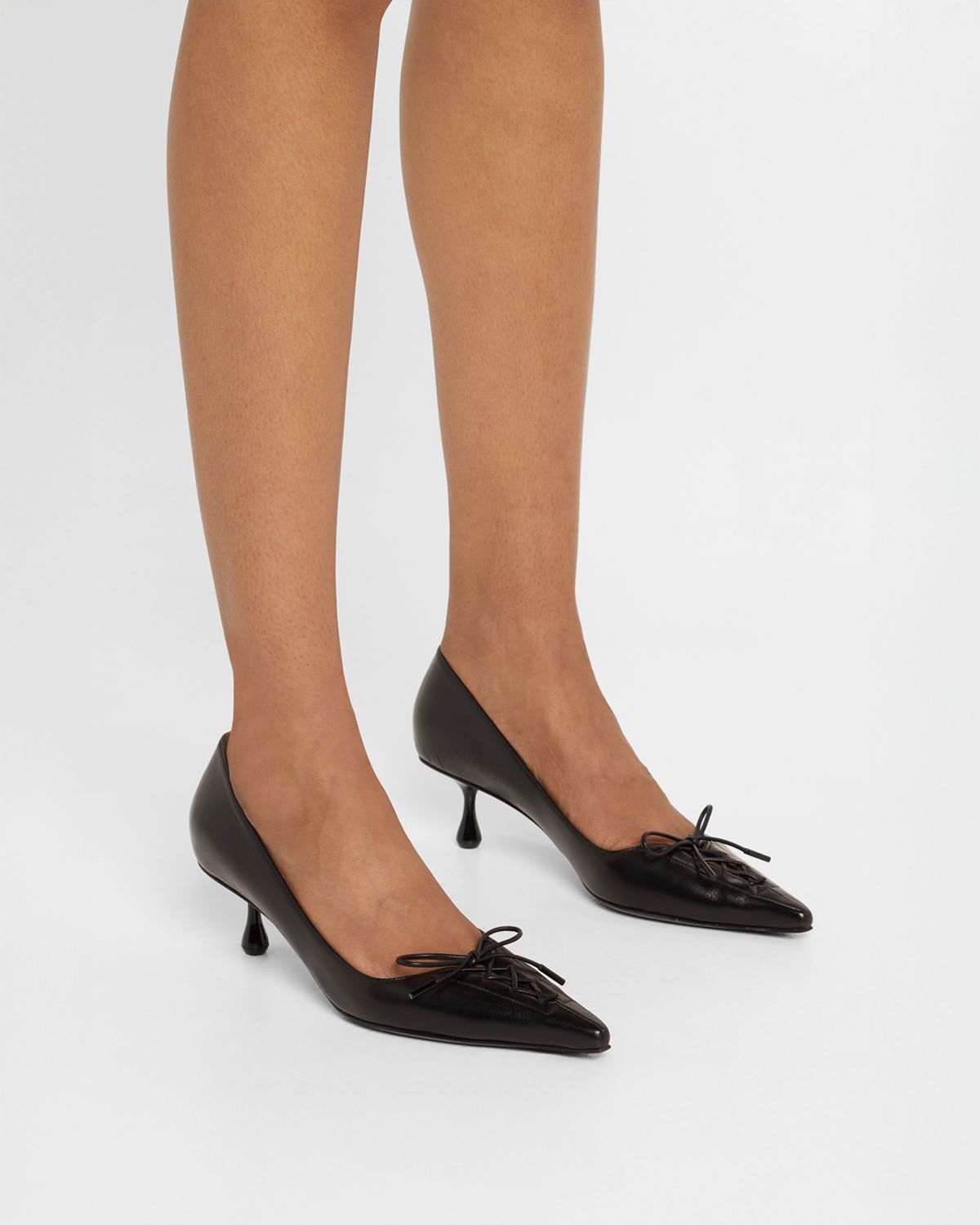 Jimmy Choo Scarlett Leather Corset Kitten Pumps