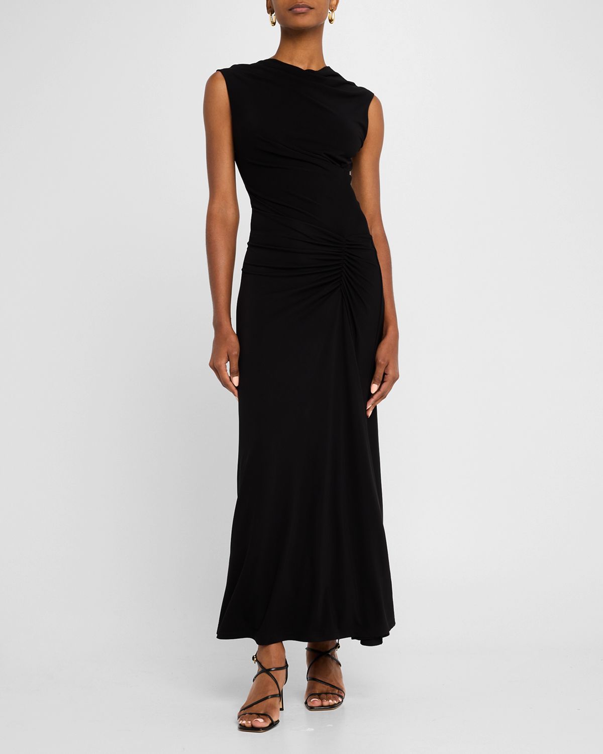 SIMKHAI Acacia Sleeveless Gathered Midi Dress
