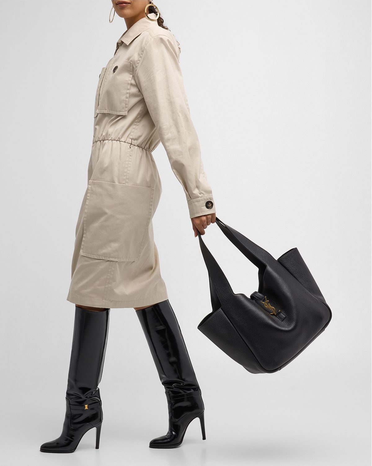 Saint Laurent Le 5 À 7 Bea YSL Tote Bag in Deer Leather