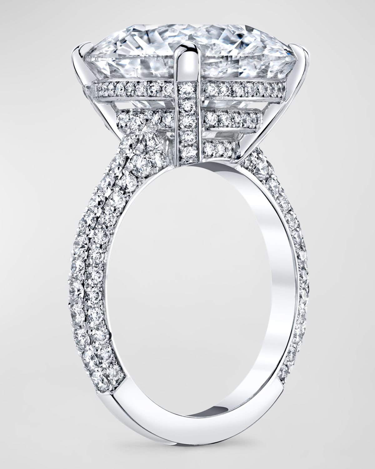 Neiman Marcus Diamonds Platinum Round Diamond Ring, 10.60tcw (Size 6.5)