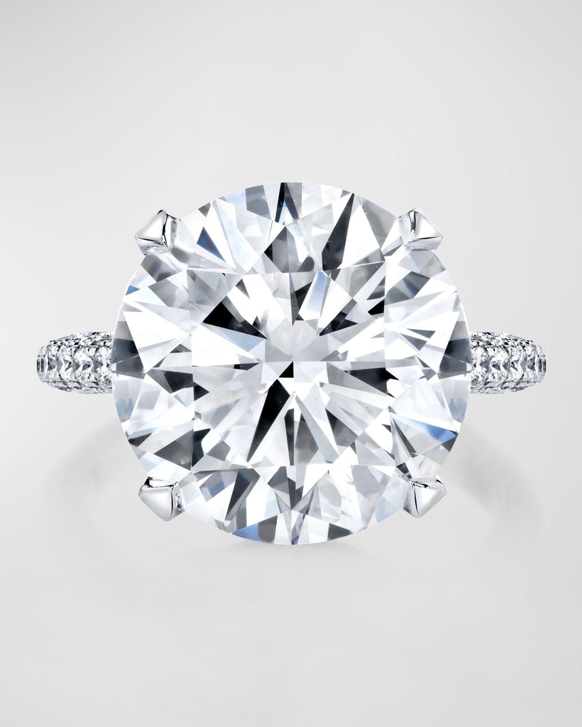 Neiman Marcus Diamonds Platinum Round Diamond Ring, 10.60tcw (Size 6.5)