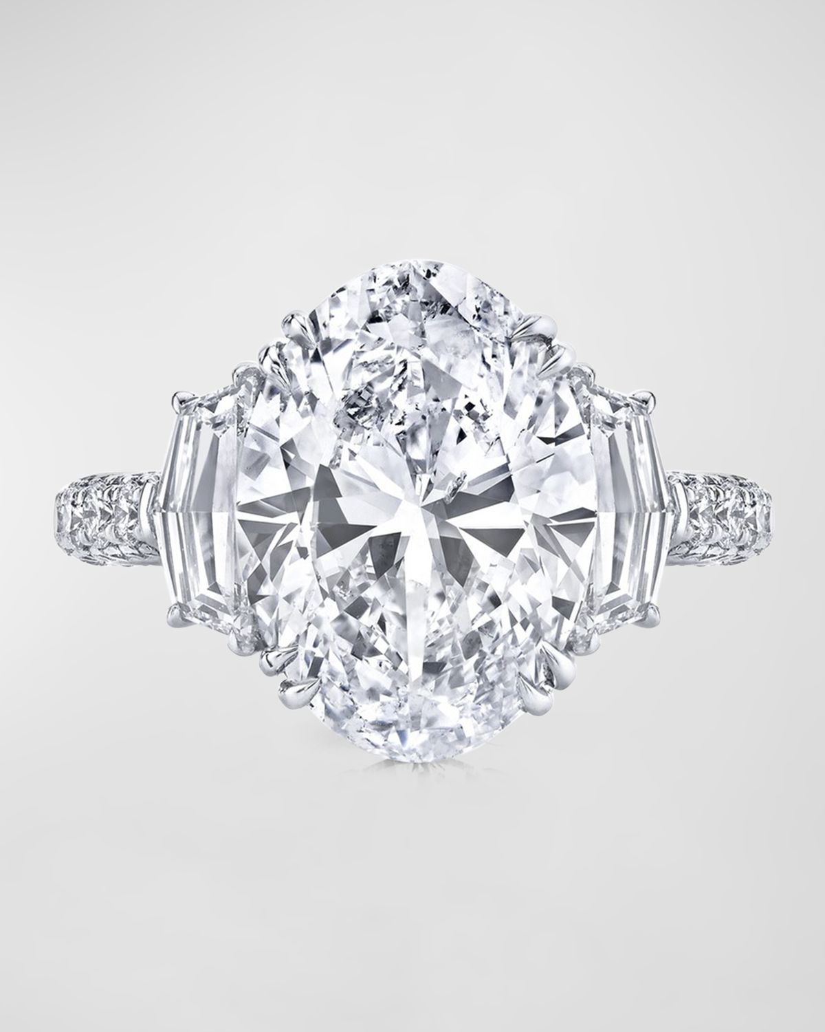 Neiman Marcus Diamonds Platinum Large Oval Cut Diamond Ring, 6.67tcw (Size 6.5)