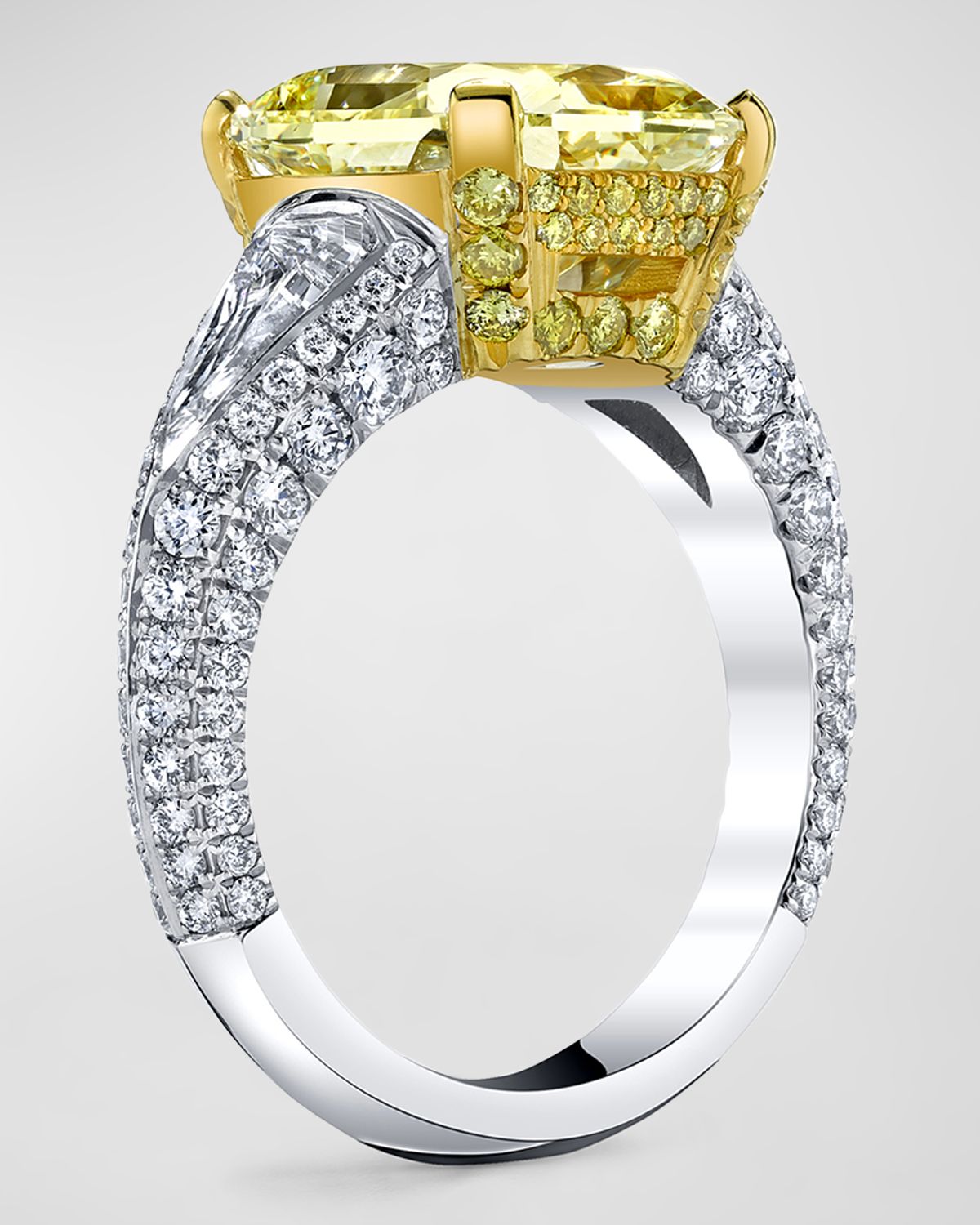 Neiman Marcus Diamonds Yellow Radiant Cut Diamond Ring, 7.82tcw (Size 6.5)