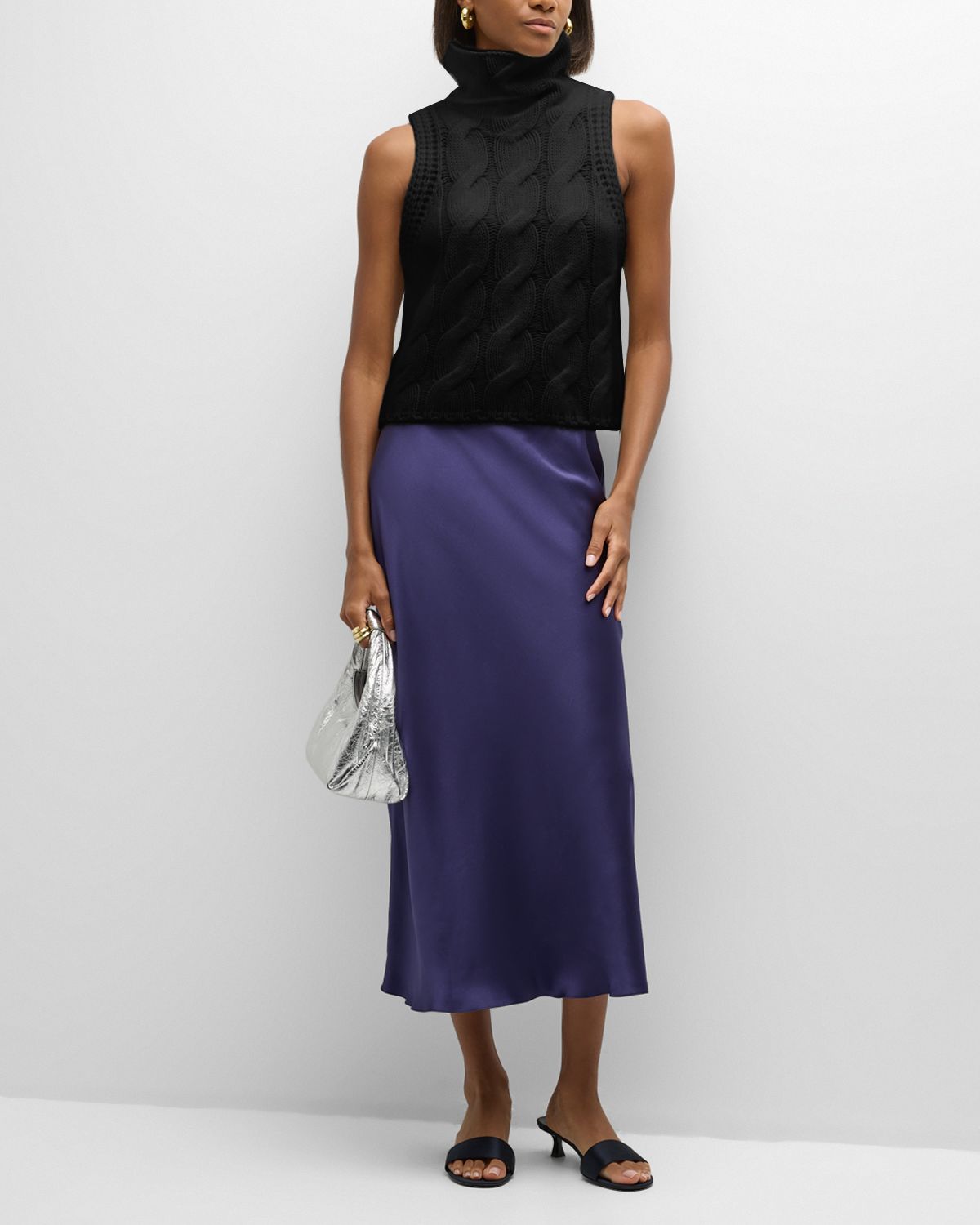 Sablyn Saige B Cashmere Sleeveless Turtleneck Sweater