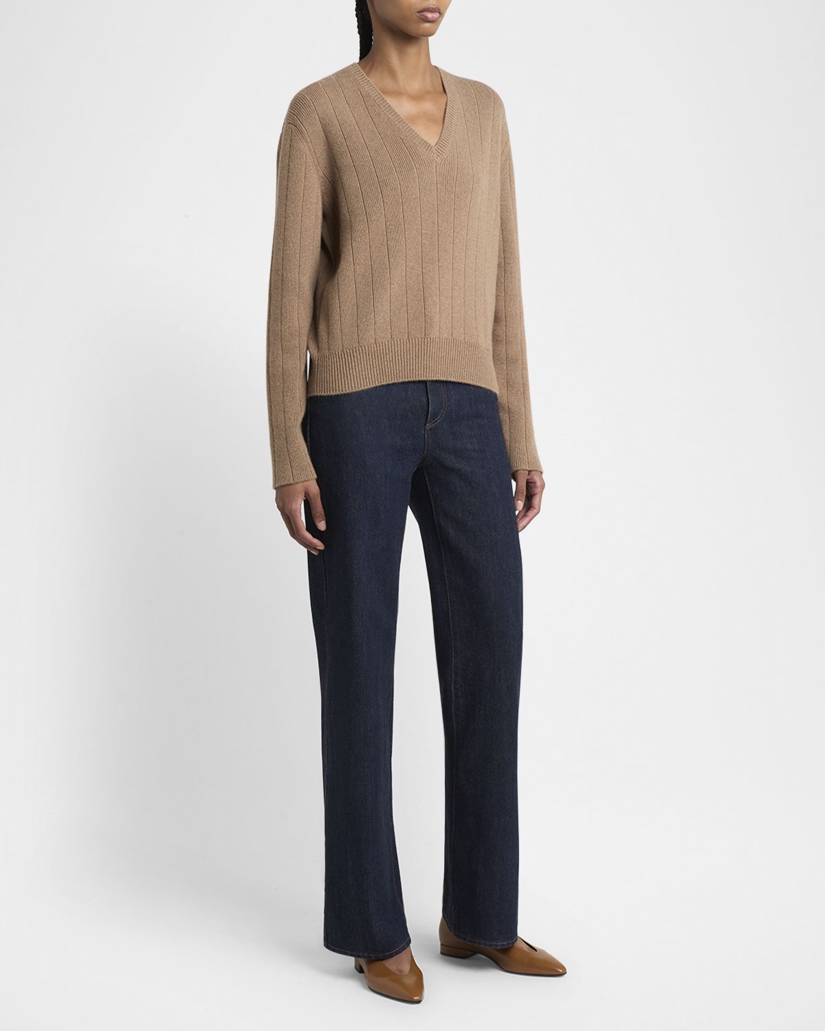 Loro Piana Cervatto V-Neck Baby Cashmere Sweater