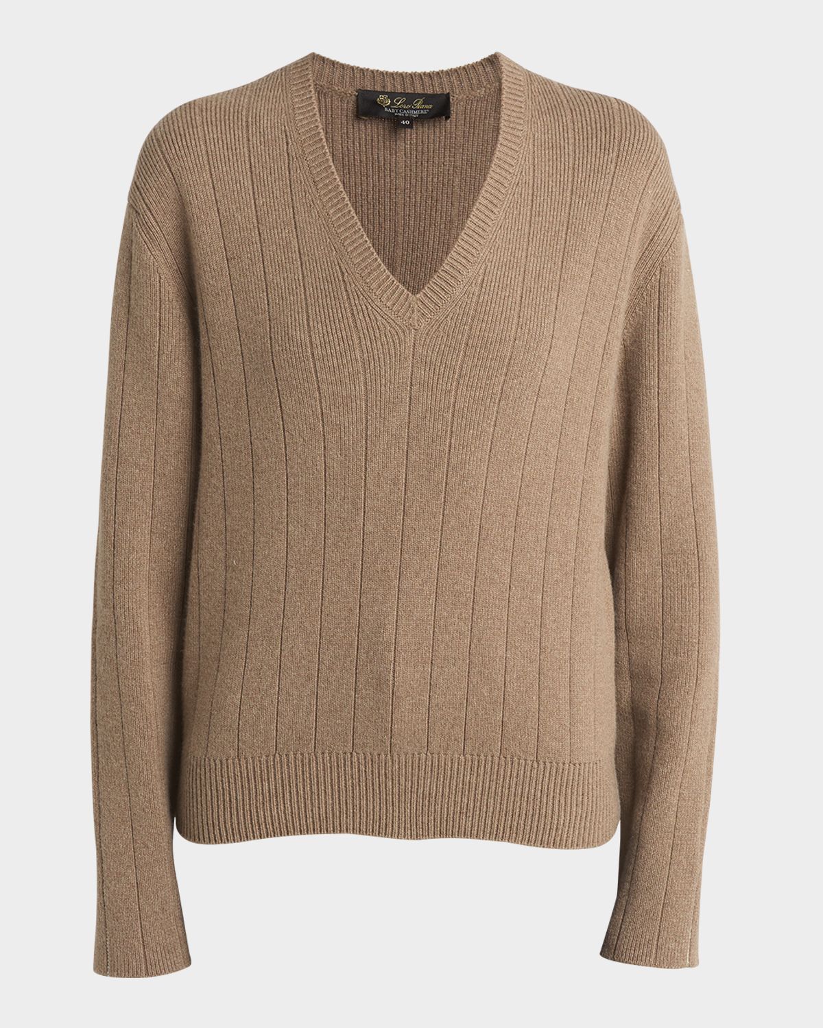 Loro Piana Cervatto V-Neck Baby Cashmere Sweater