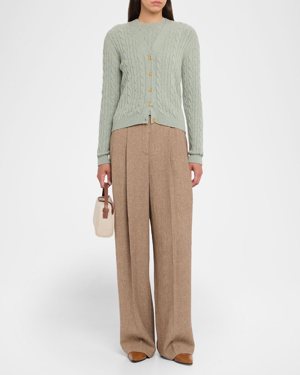Loro Piana Baby Cashmere Cable Knit Cardigan
