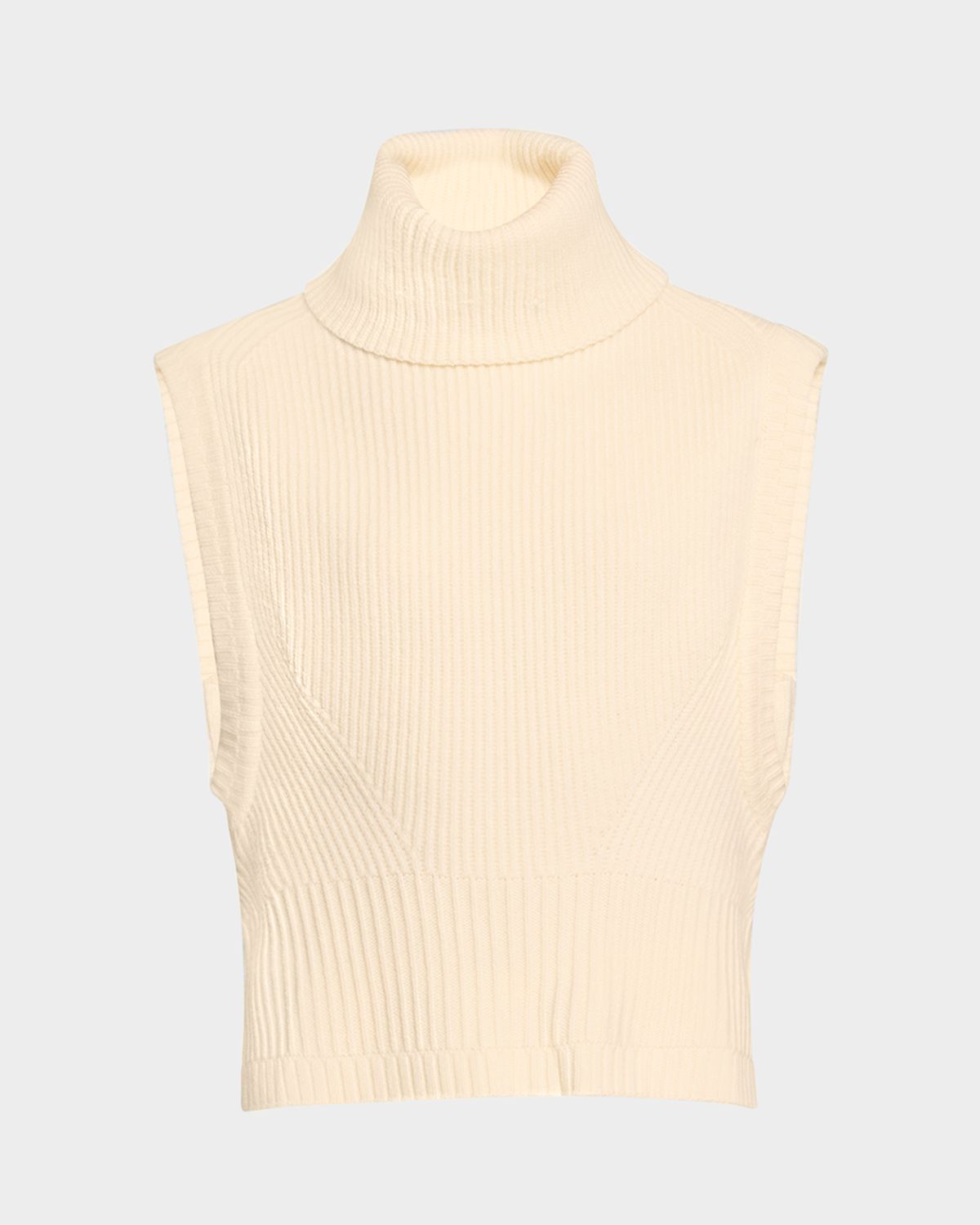 SIMKHAI Maple Wool & Cashmere Sleeveless Turtleneck Top