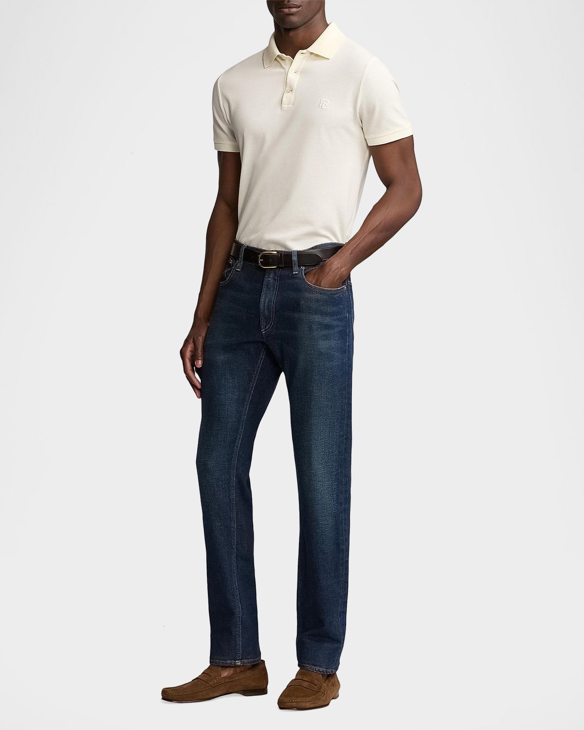 Ralph Lauren Purple Label Men 's RL Pique Polo Shirt | Thumbnail 2