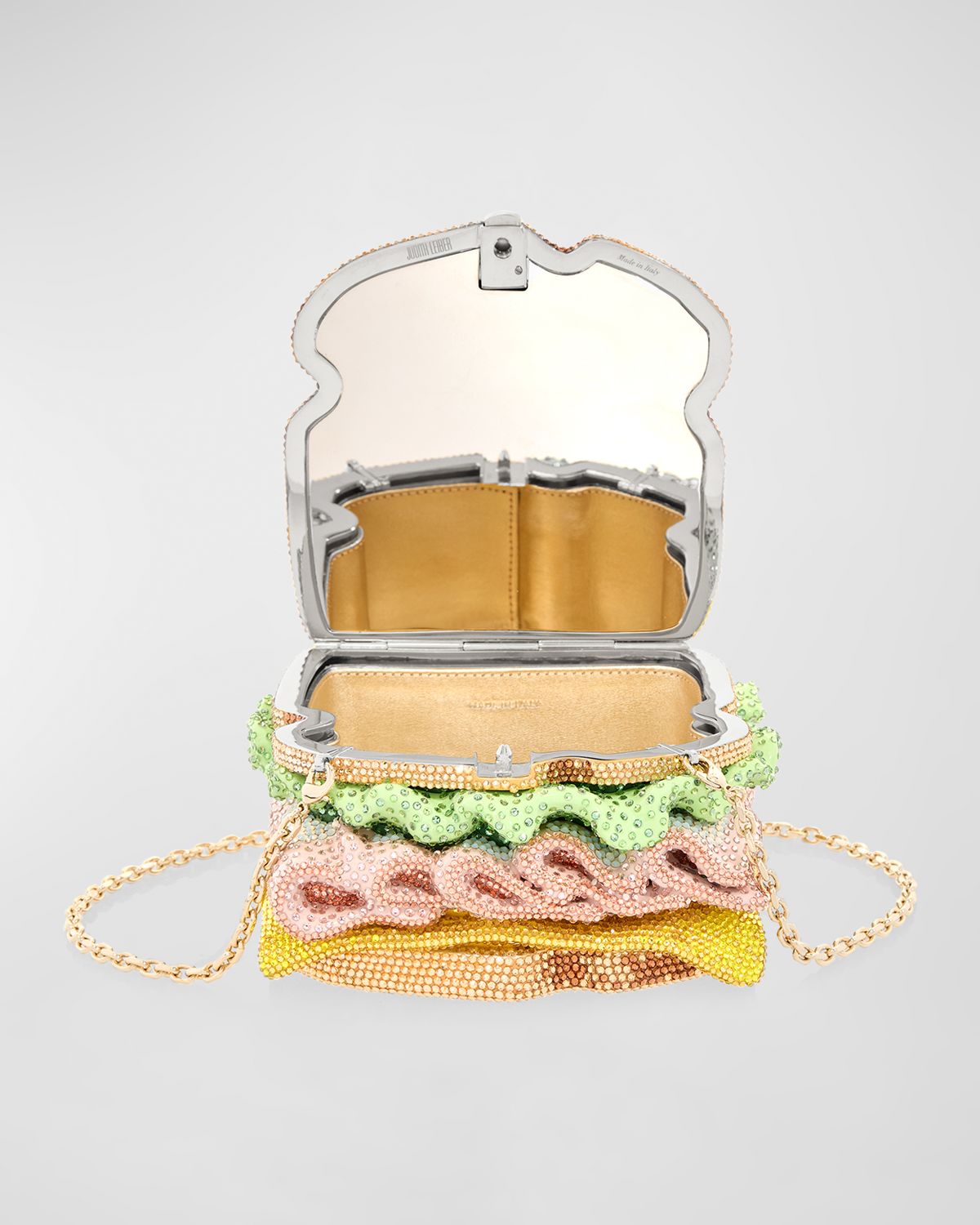 Judith Leiber Couture Lightly Toasted Crystal Sandwich Minaudiere