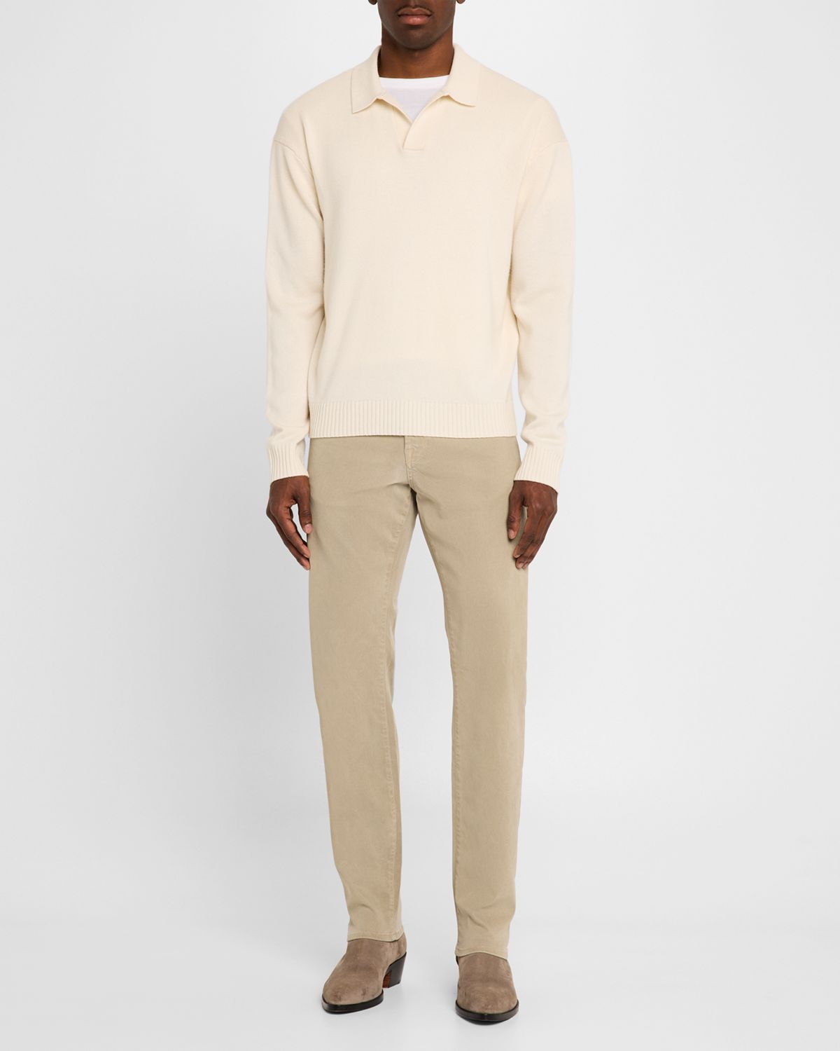 FRAME Men 's Wool-Silk Polo Sweater