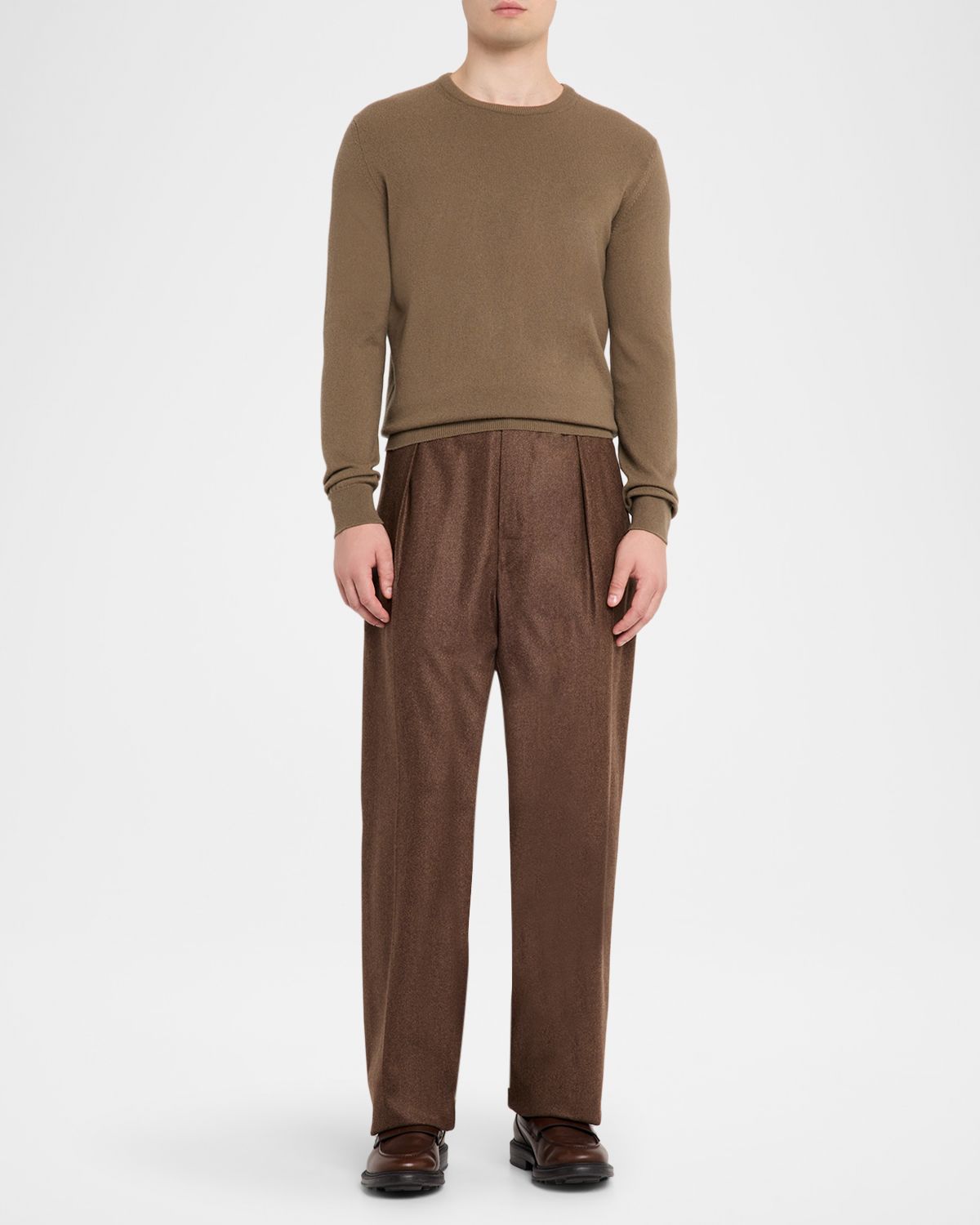 Loro Piana Men 's Reinga Pleated Wool-Cashmere Trousers