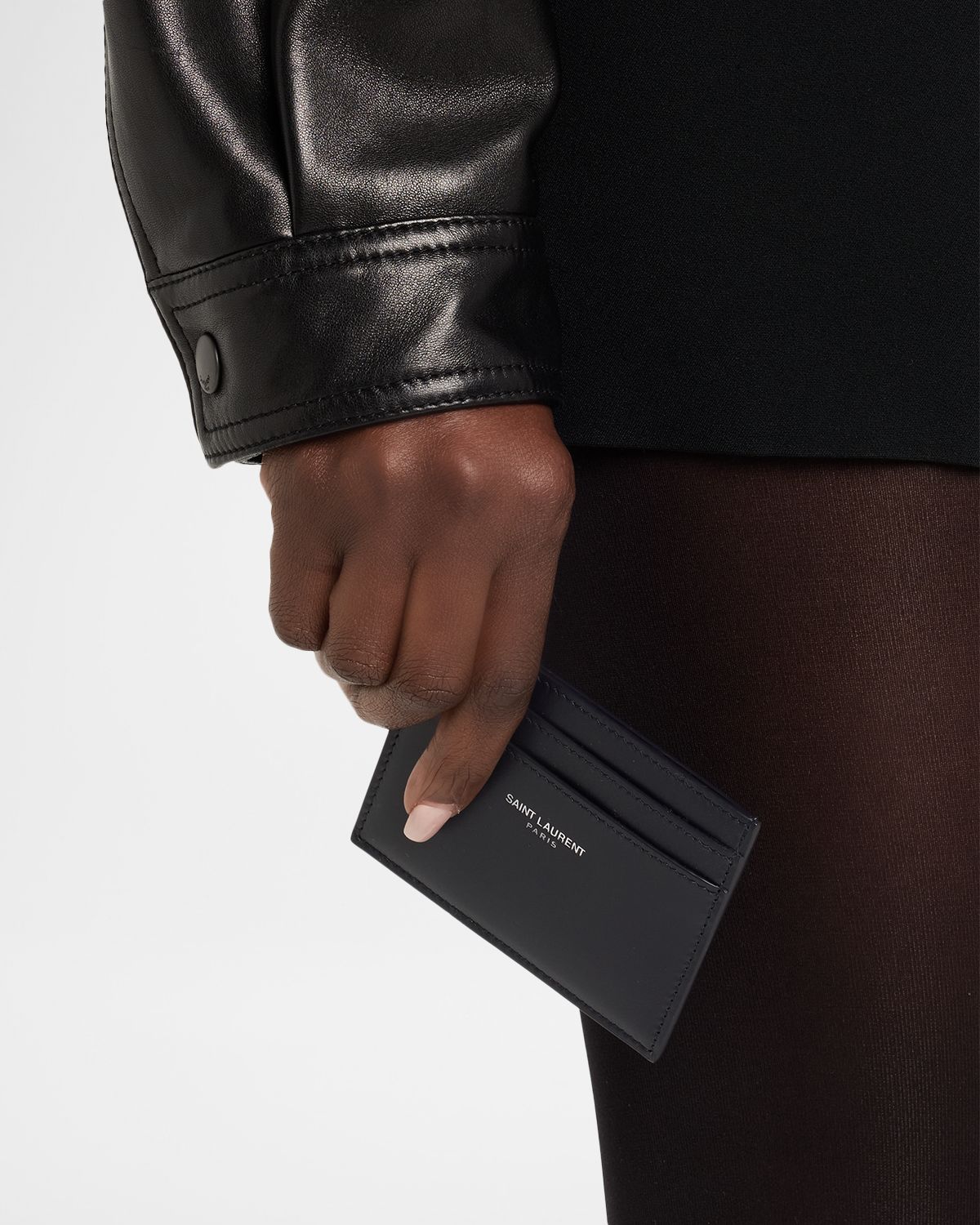 Saint Laurent Men 's Card Case in Smooth Leather