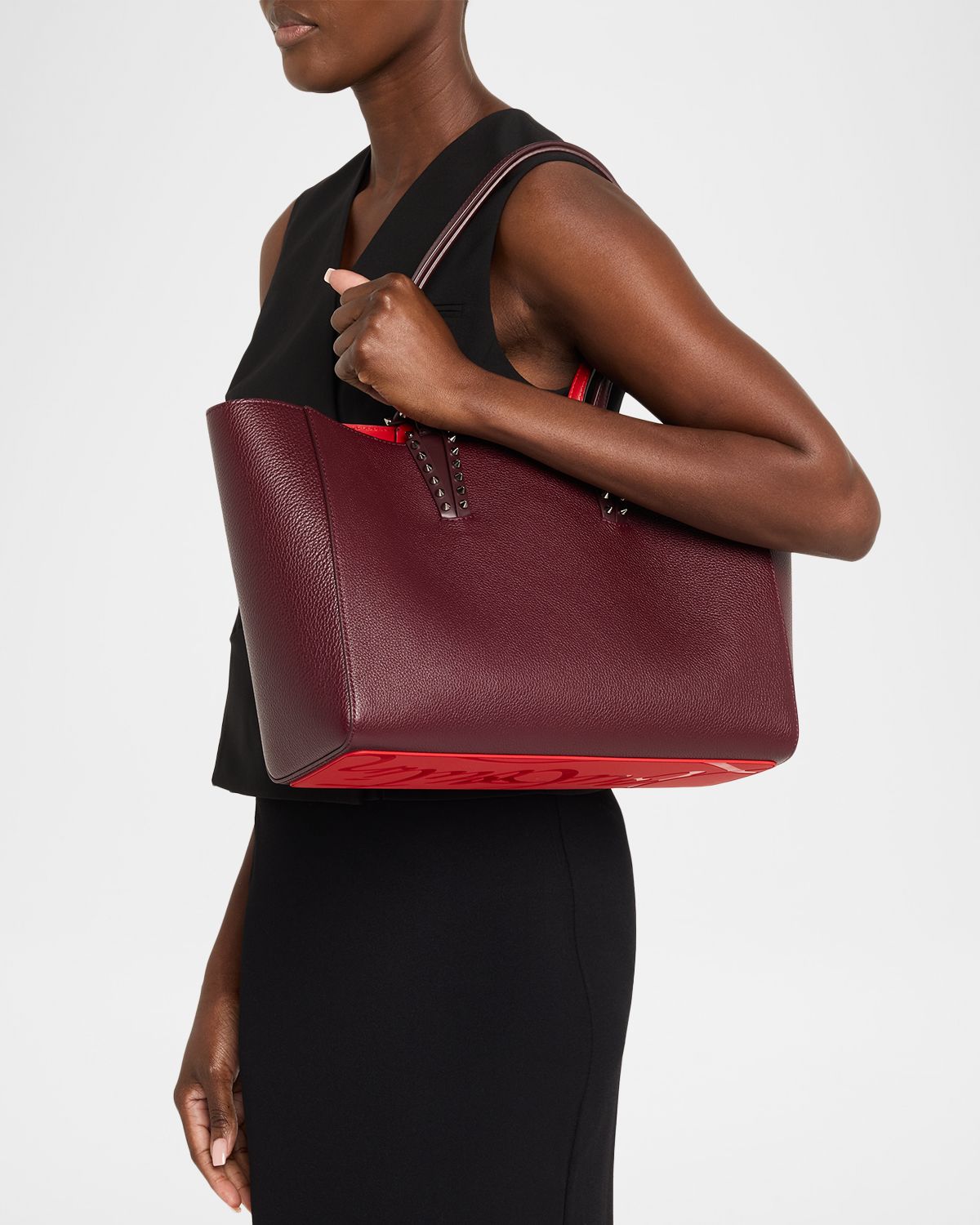 Christian Louboutin Cabata Soft Small Tote Bag in Grained Leather