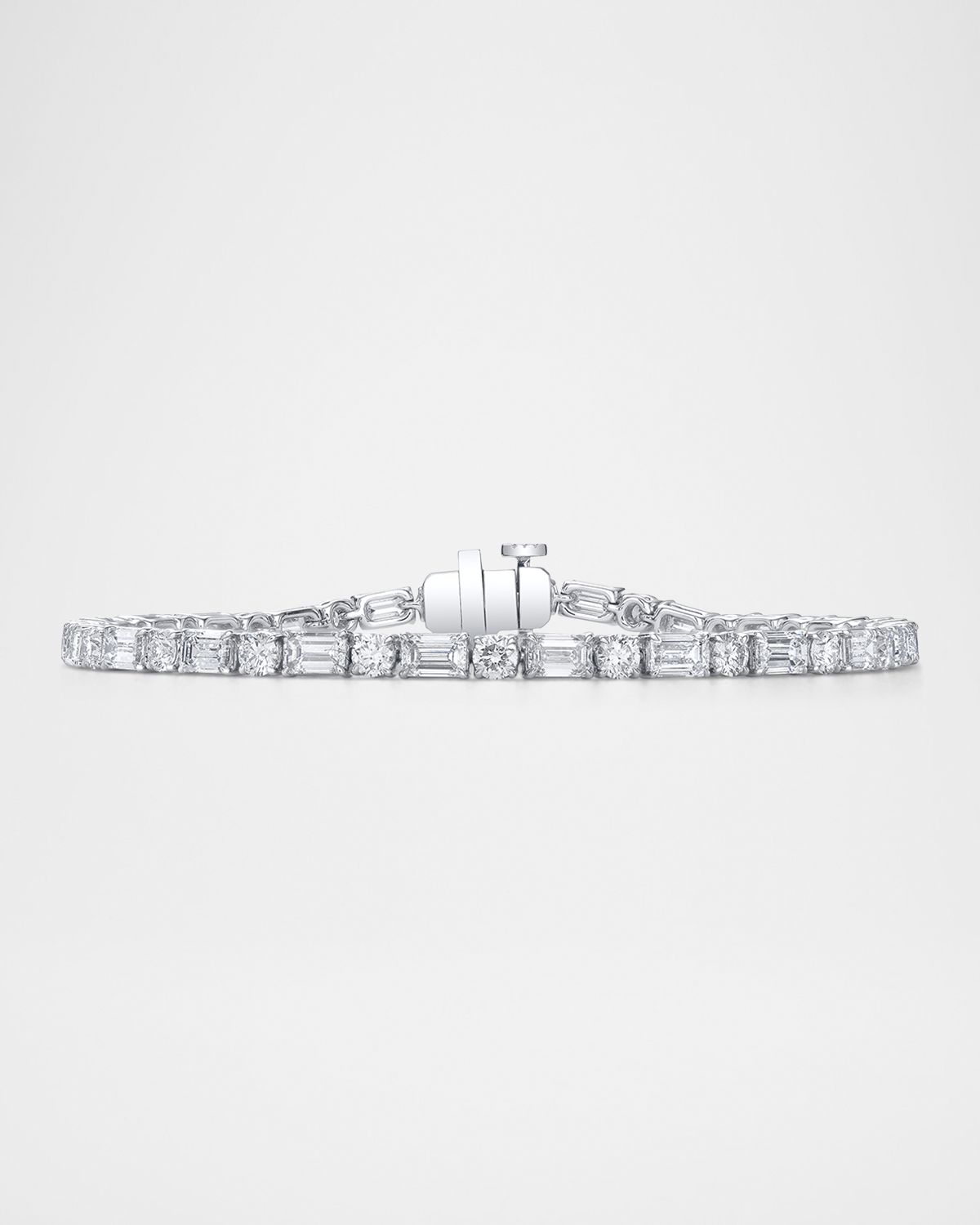 Neiman Marcus Diamonds Platinum East-West Alternating Prong-Set Diamond Bracelet