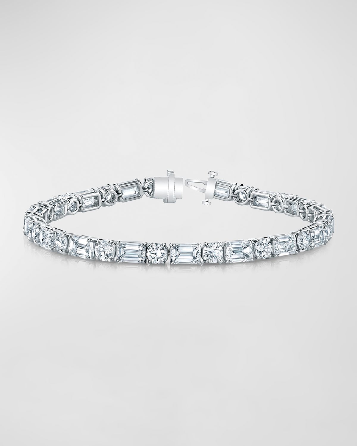 Neiman Marcus Diamonds Platinum East-West Alternating Prong-Set Diamond Bracelet