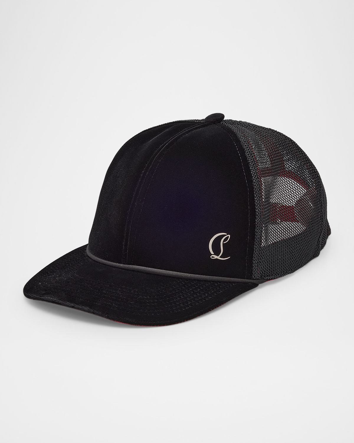 Christian Louboutin Men 's Aliochitto Velvet Trucker Hat