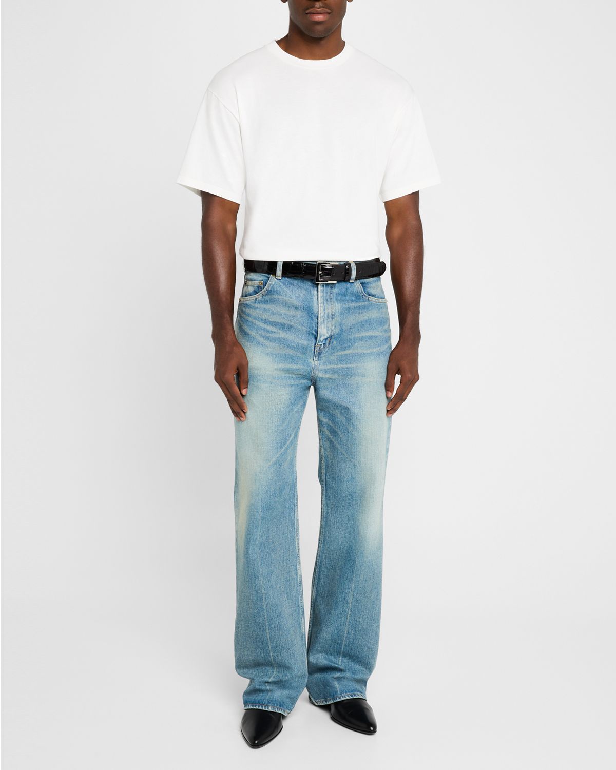 Saint Laurent Men 's T-Shirt with Logo Patch