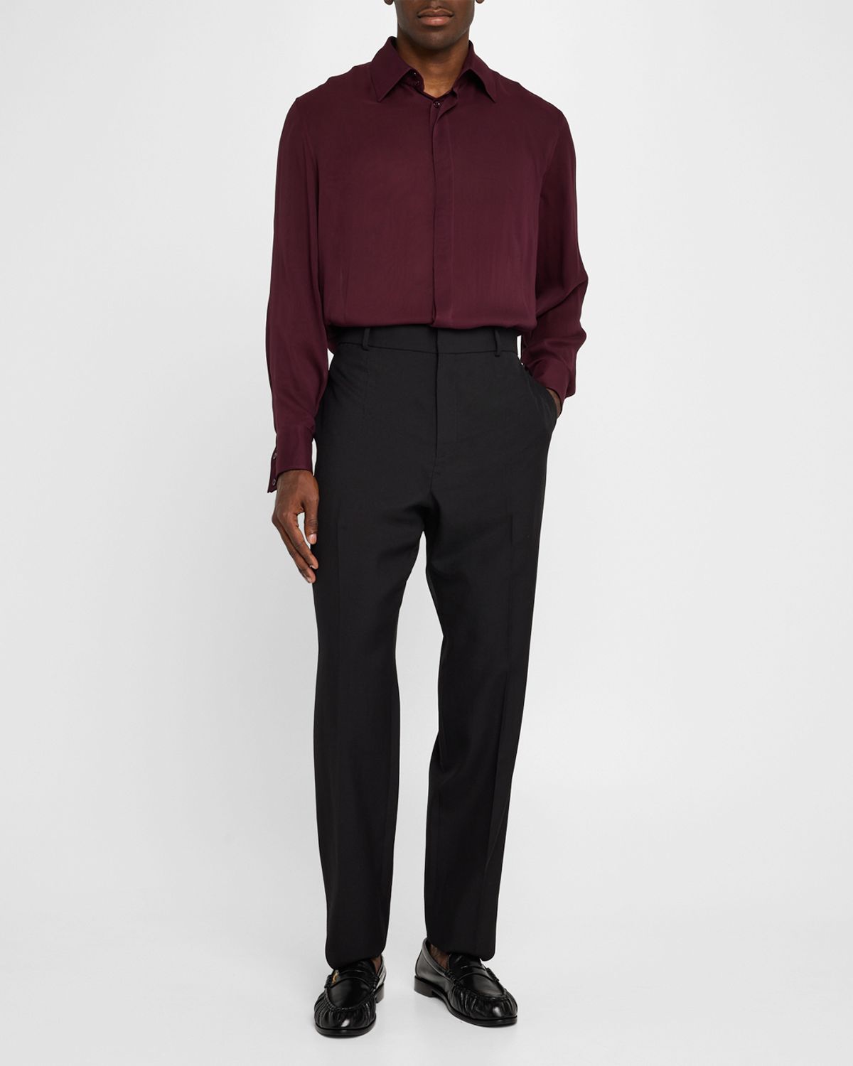 Saint Laurent Men 's Wool Gabardine Pants