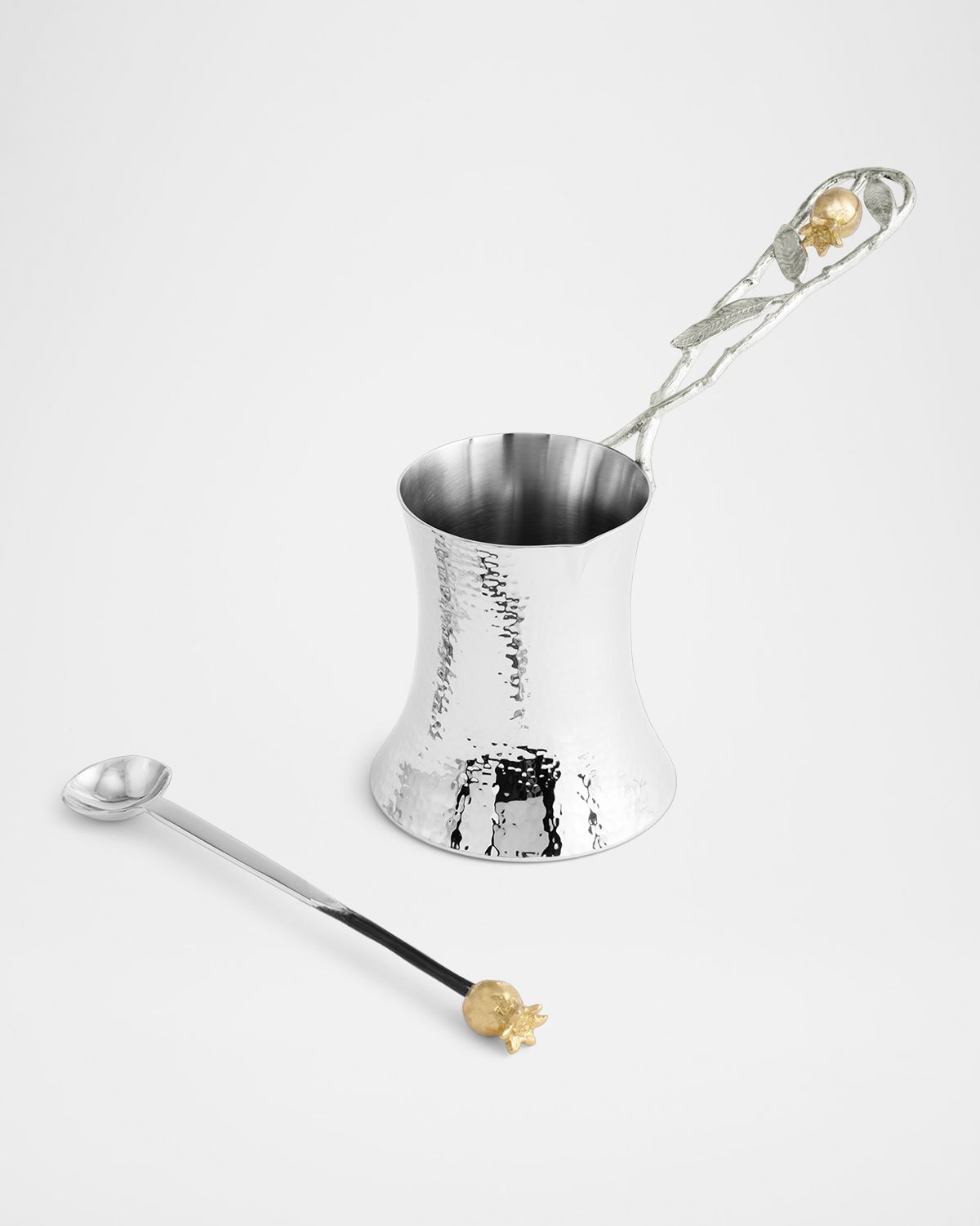 Michael Aram Pomegranate Silver & Gold Coffee Pot with Spoon