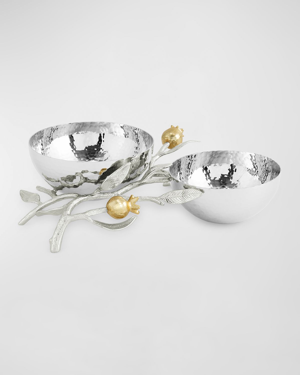 Michael Aram Pomegranate Silver & Gold Double Bowl