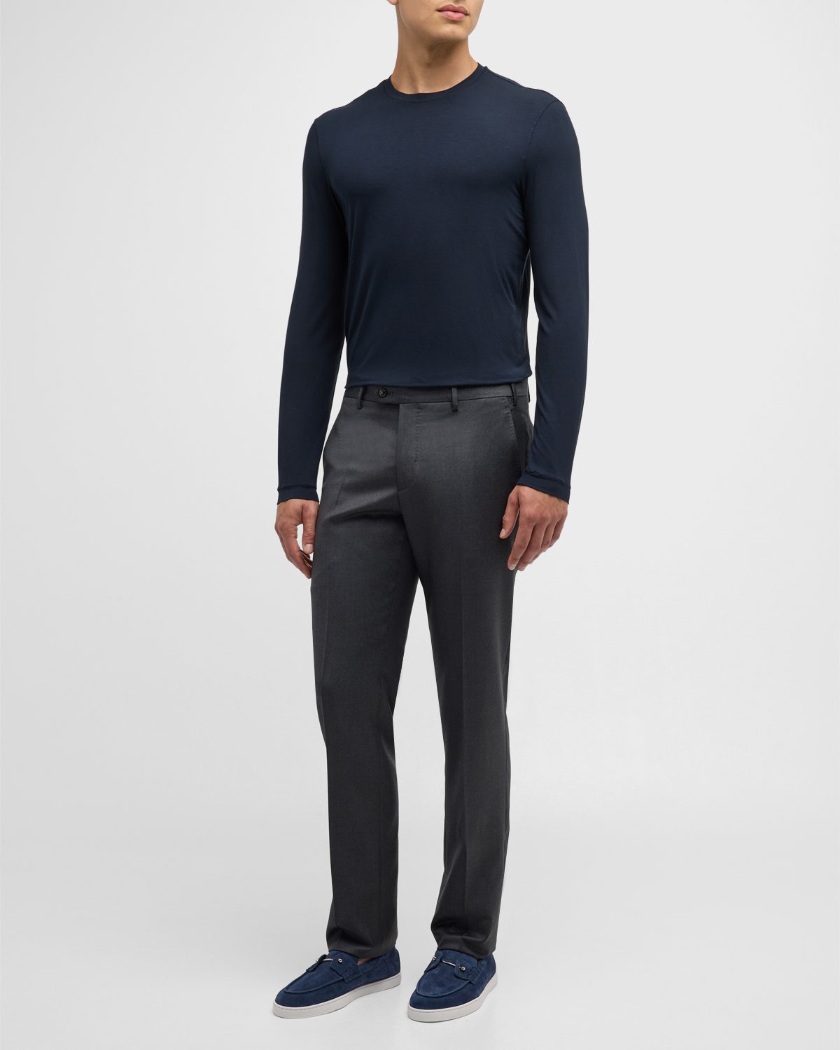 Giorgio Armani Men 's Cotton Long-Sleeve Crewneck T-Shirt