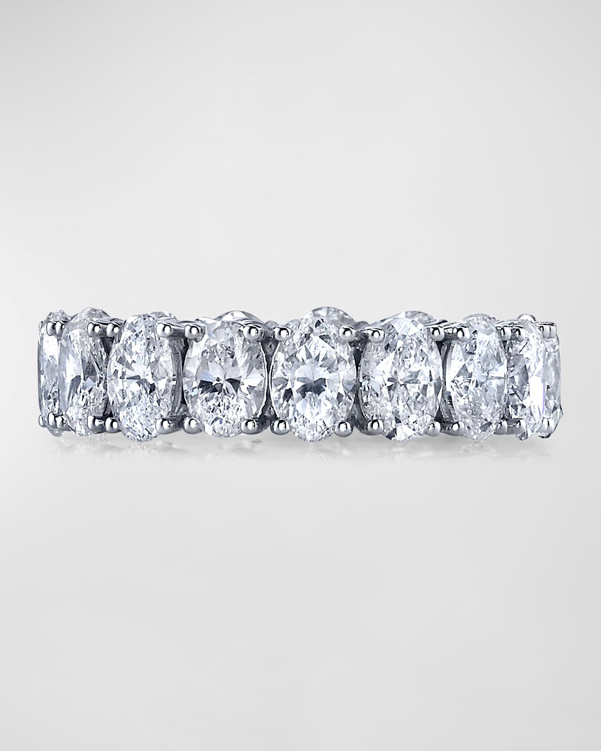 Neiman Marcus Diamonds Large Platinum Eternity Band with Oval Cut Diamonds, 4.00ct