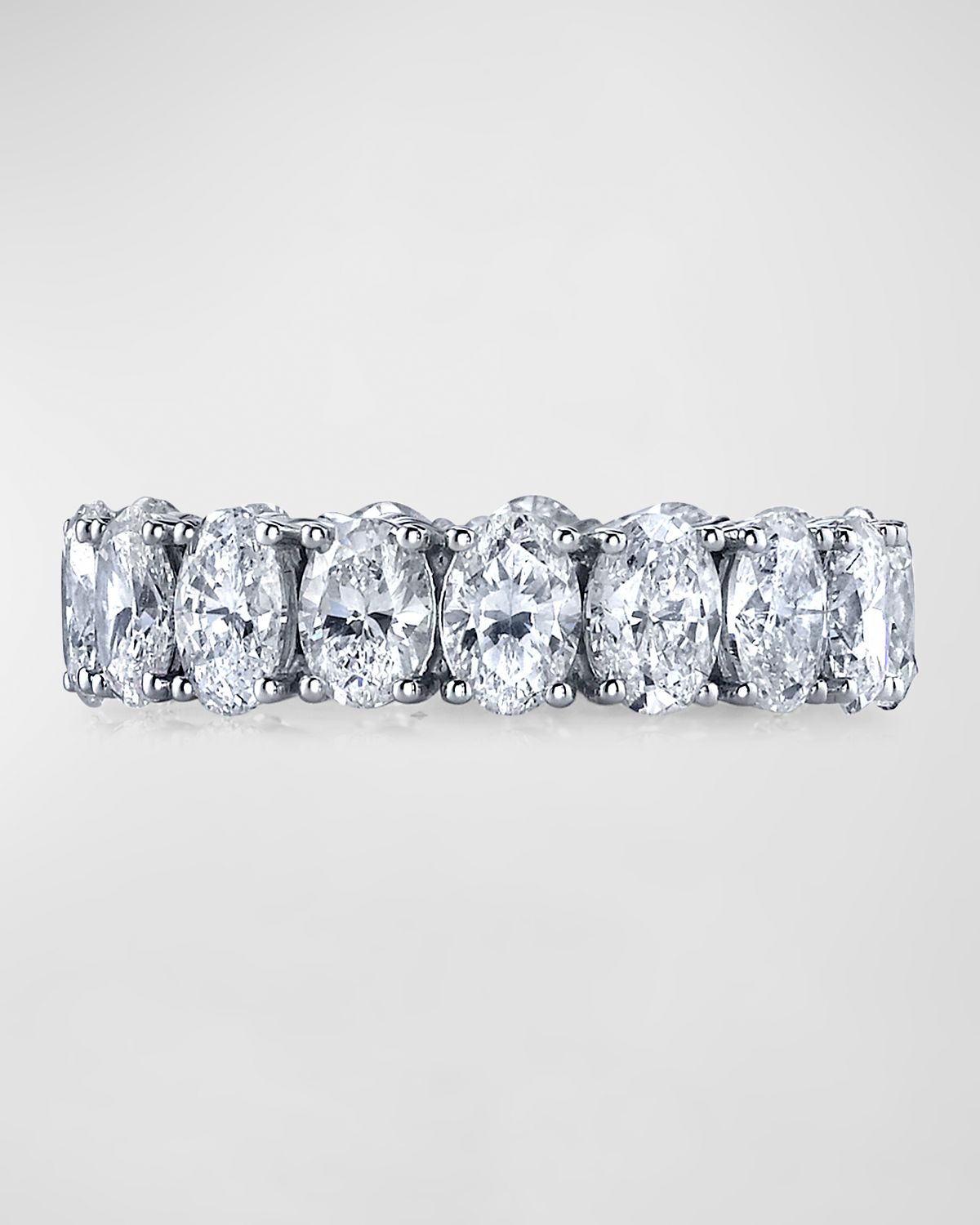 Neiman Marcus Diamonds Large Platinum Eternity Band with Oval Cut Diamonds, 5.66ct