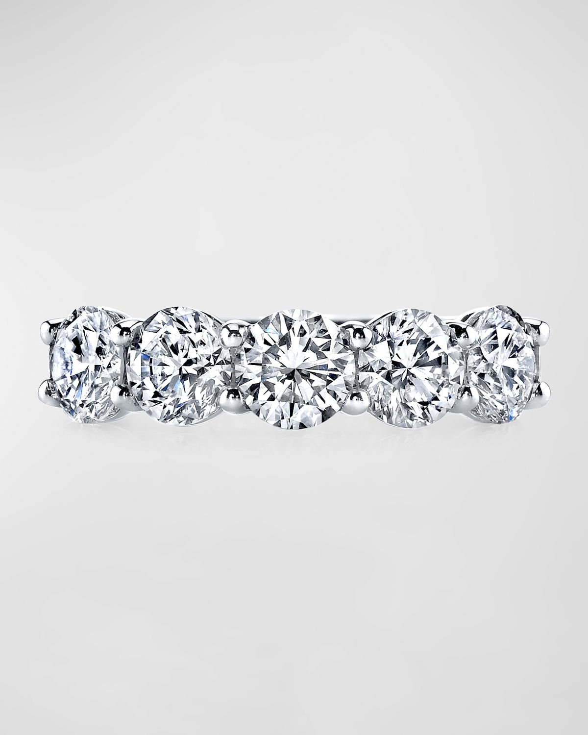 Neiman Marcus Diamonds Platinum 5 Stone Band with Round Cut Diamonds