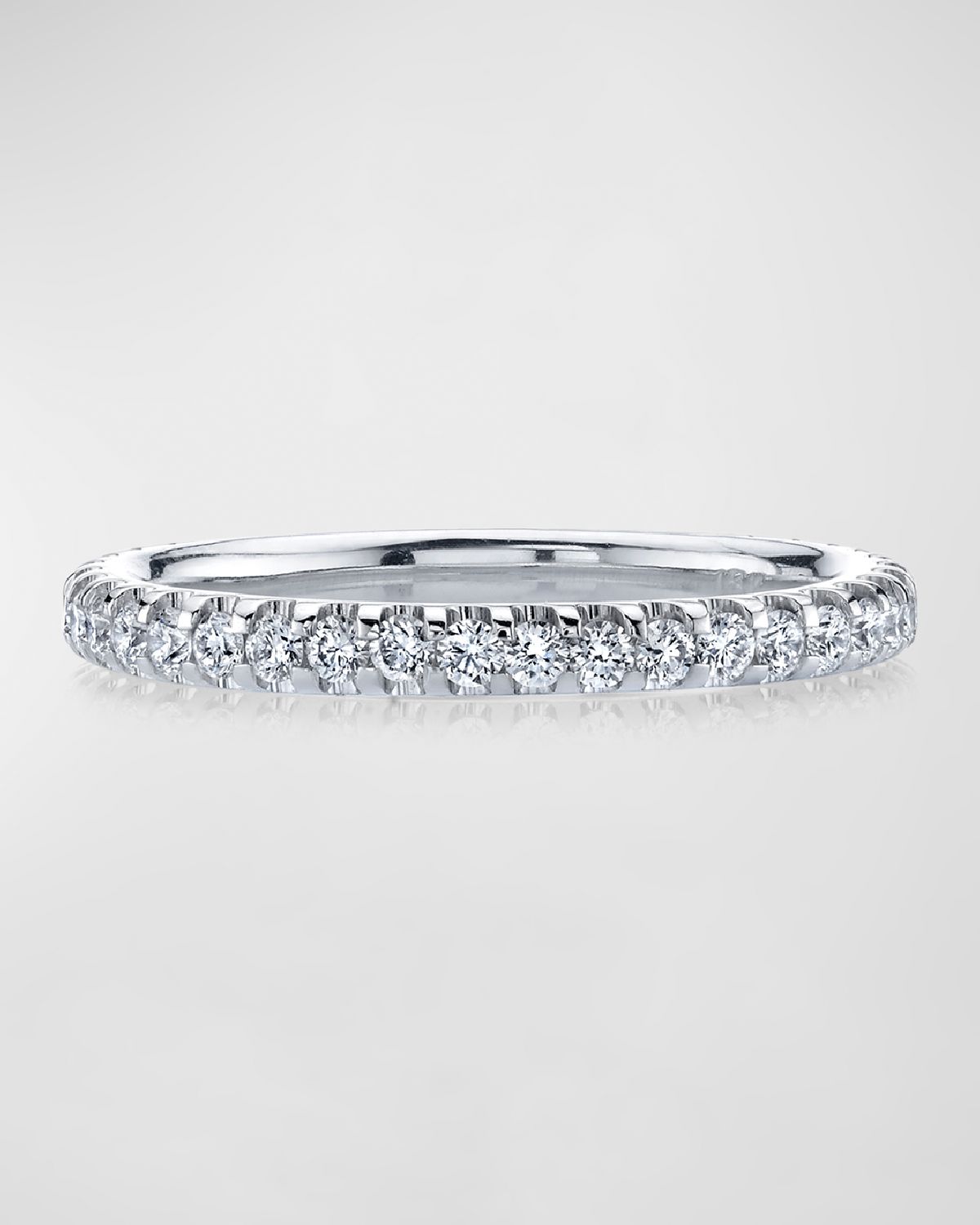 Neiman Marcus Diamonds 18K White Gold Eternity Comfort Fit Band with U Prong Set Round Cut Diamonds, 0.50ct
