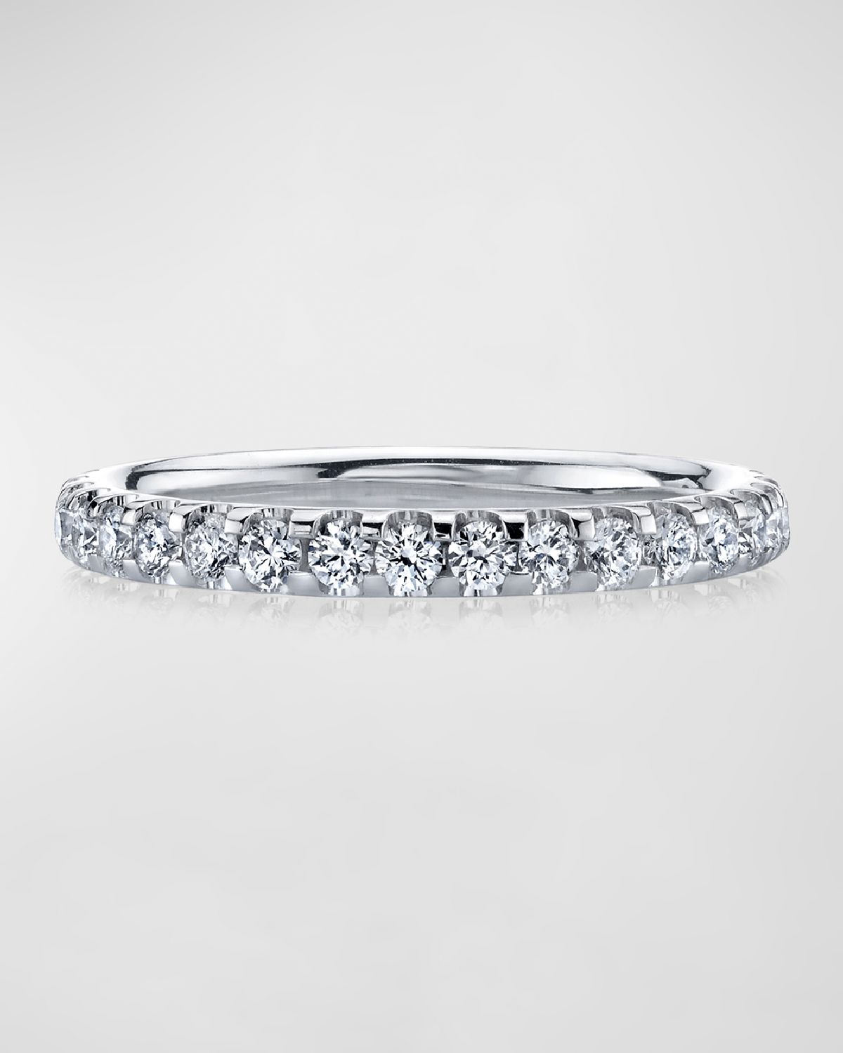 Neiman Marcus Diamonds Platinum Eternity Comfort Fit Band with U Prong Set Round Cut Diamonds, 1.10ct