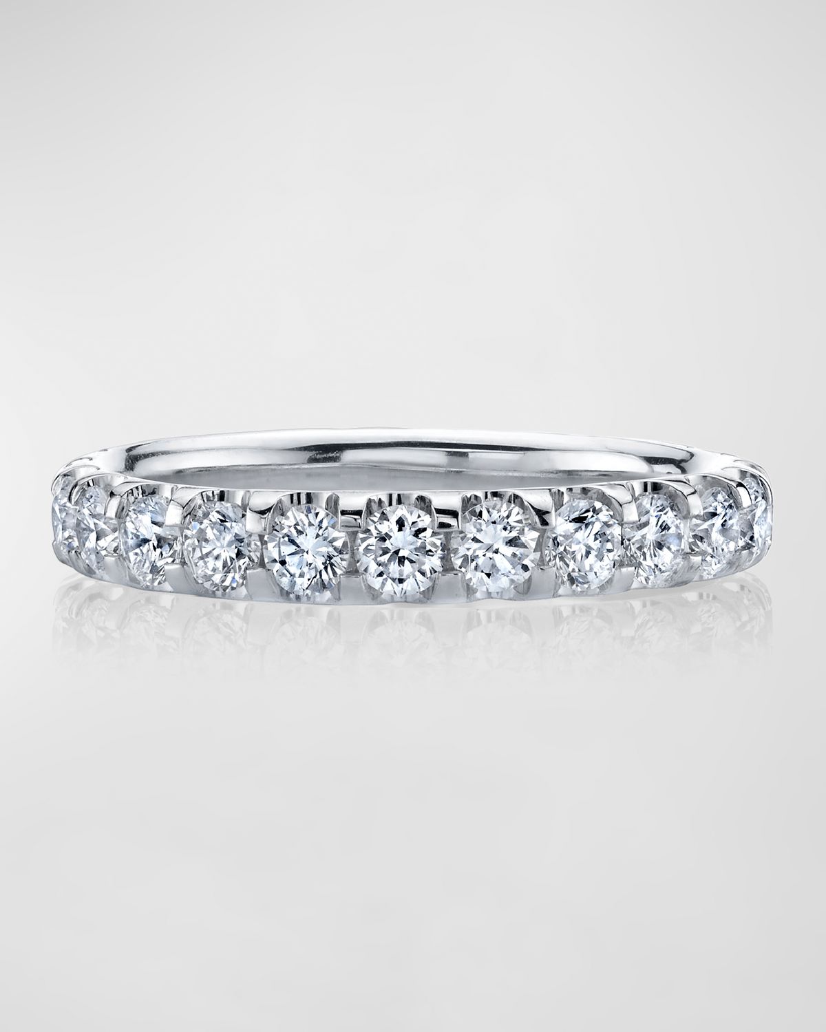 Neiman Marcus Diamonds Platinum Eternity Comfort Fit Band with U Prong Set Round Cut Diamonds, 2.00ct