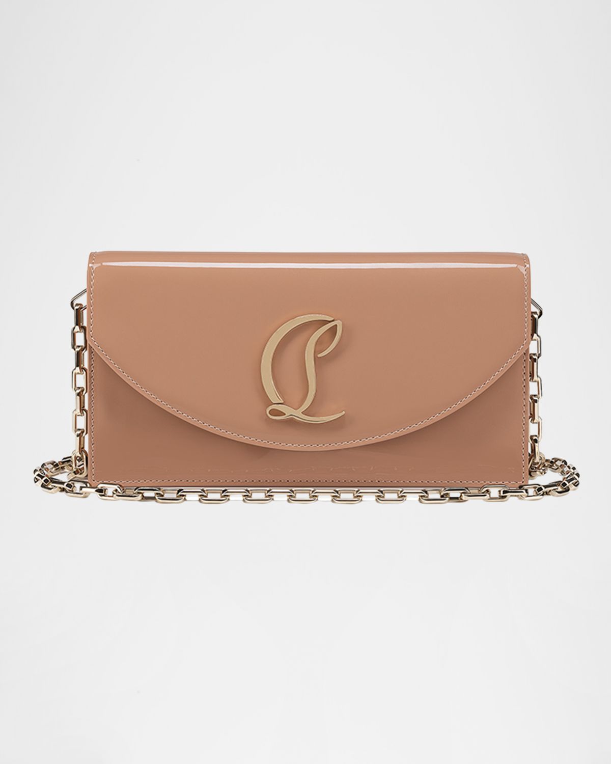 Christian Louboutin Loubi54 Flap Patent Leather Clutch Bag